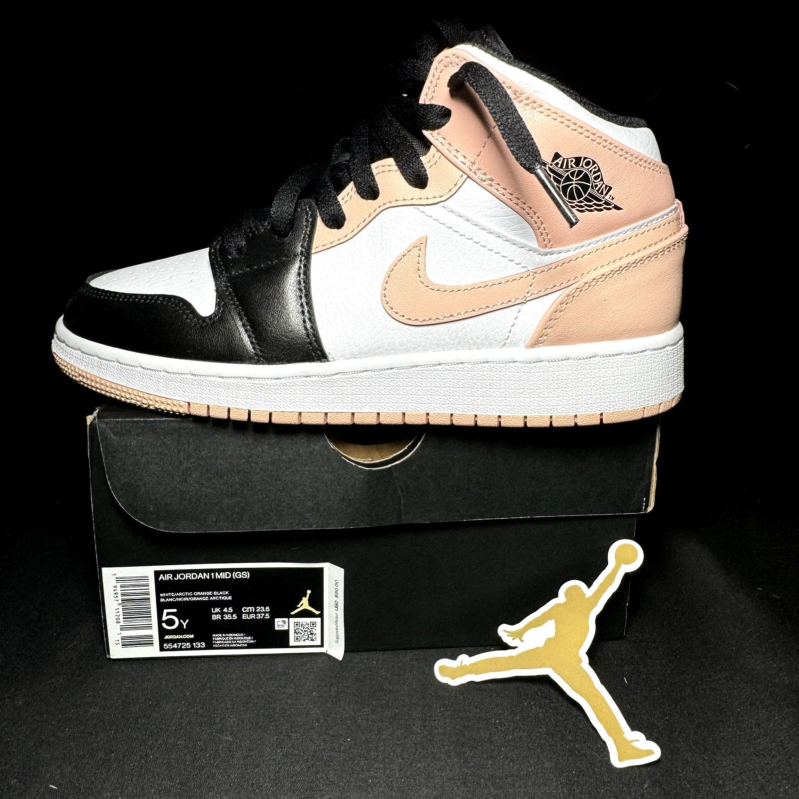 Air Jordan 1 Mid GS Crimson Tint Kids Shoes  - Size 5