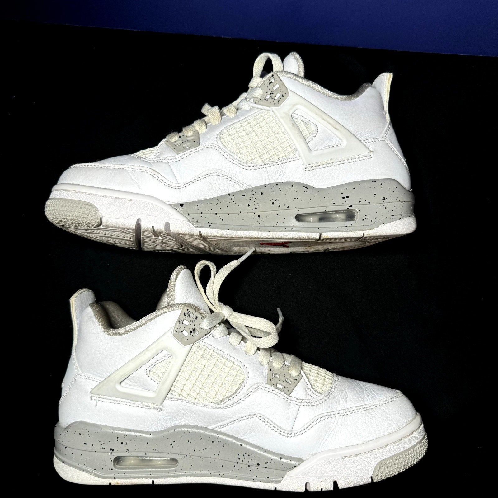 Air Jordan 4 Retro GS White Oreo Kids Shoes - Size 7