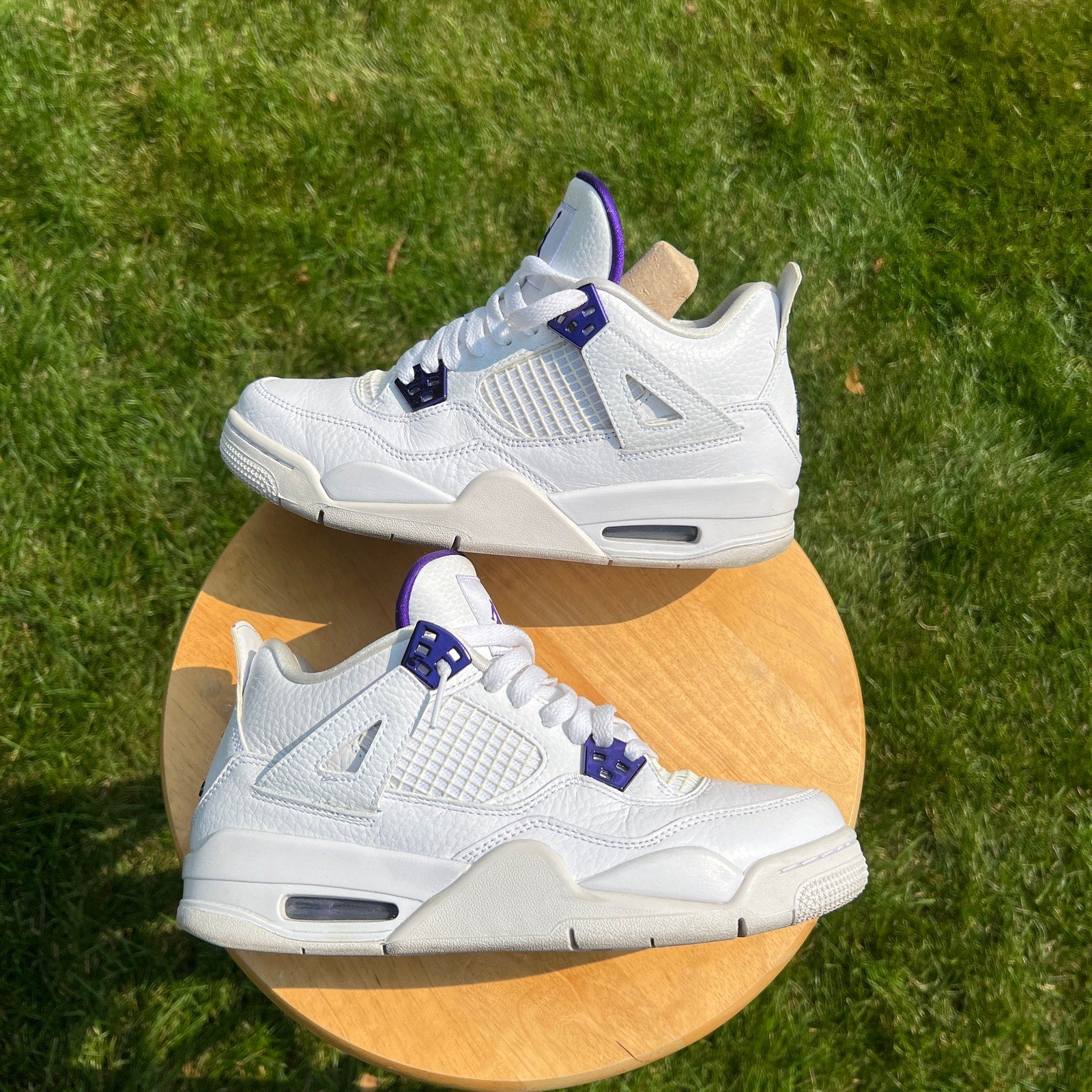 Air Jordan 4 Retro GS Purple Metallic Kids Shoes - Size 6.5