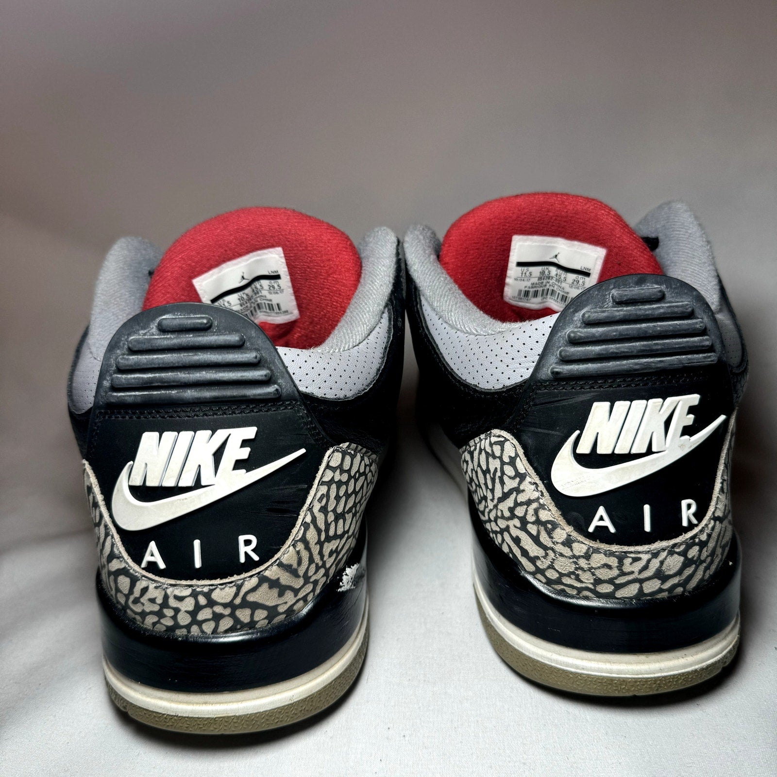 Air Jordan 3 Retro OG Black Cement 2018 Men's Shoes - Size 11.5