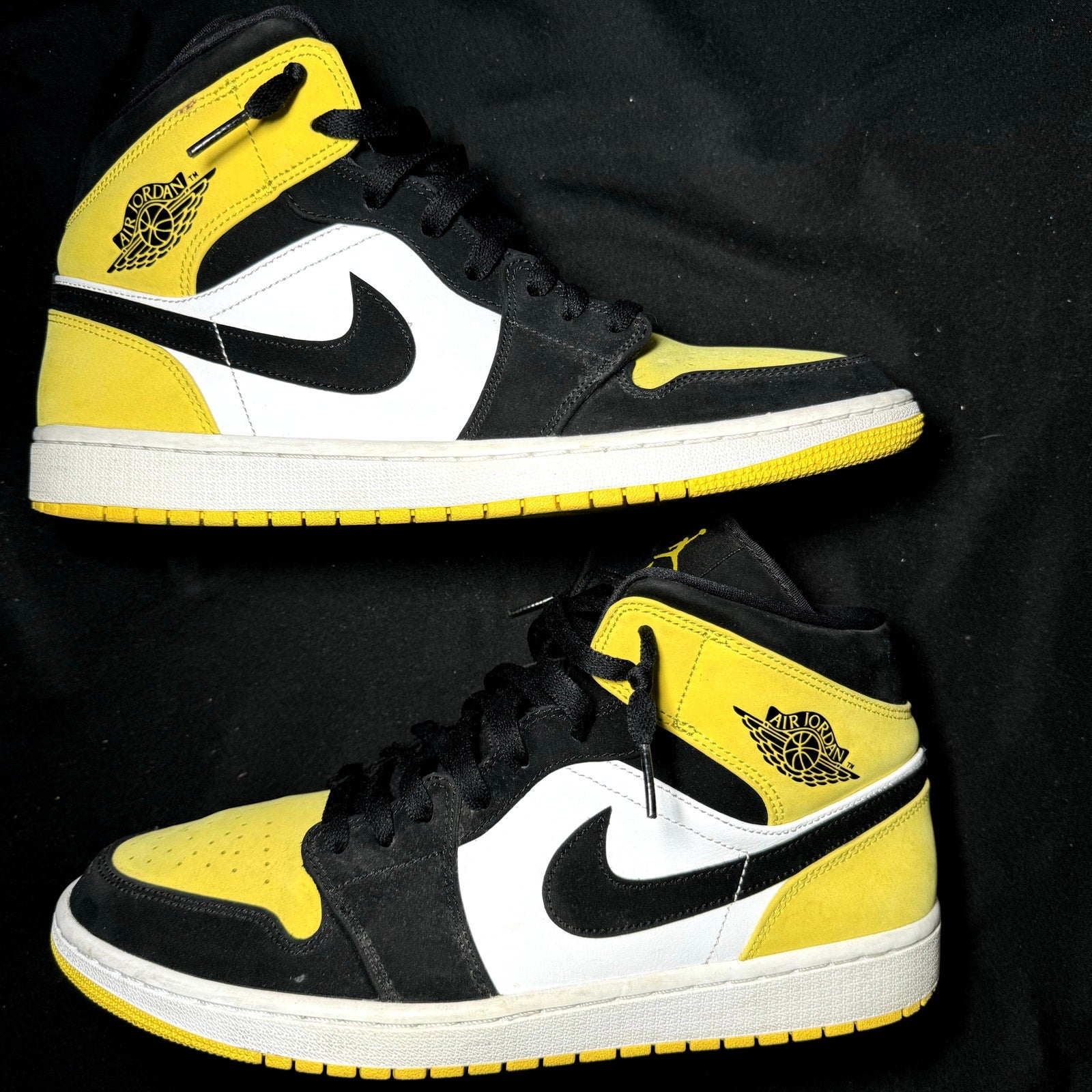 Air Jordan 1 Mid SE Yellow Toe Men's Shoes - Size 12