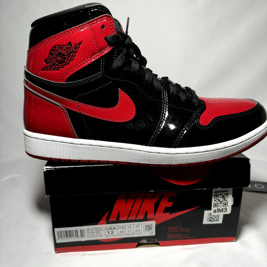 Air Jordan 1 Retro High OG Patent Bred Men's Shoes - Size 12