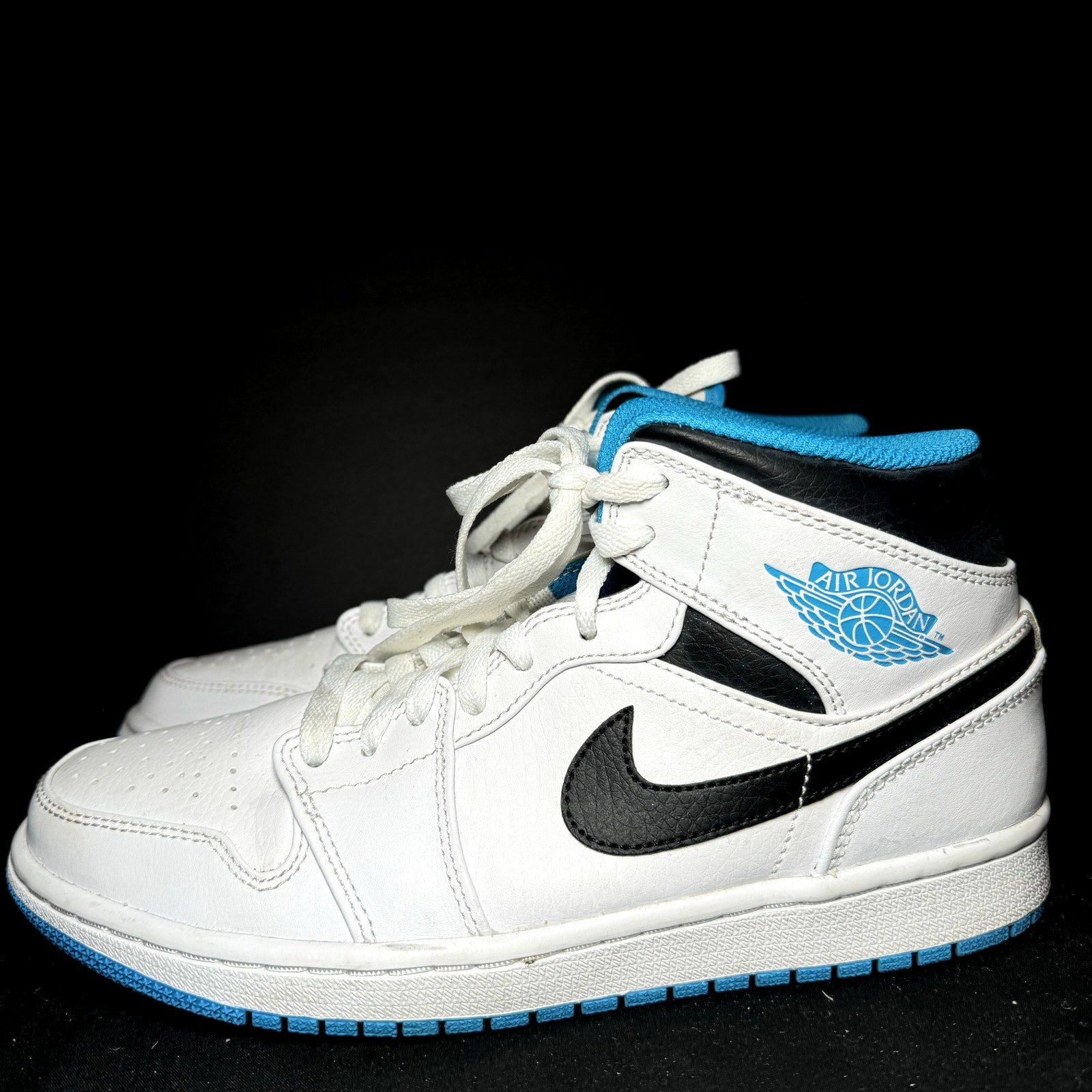 Air Jordan 1 Mid Laser Blue Men's Shoes - Size 7.5