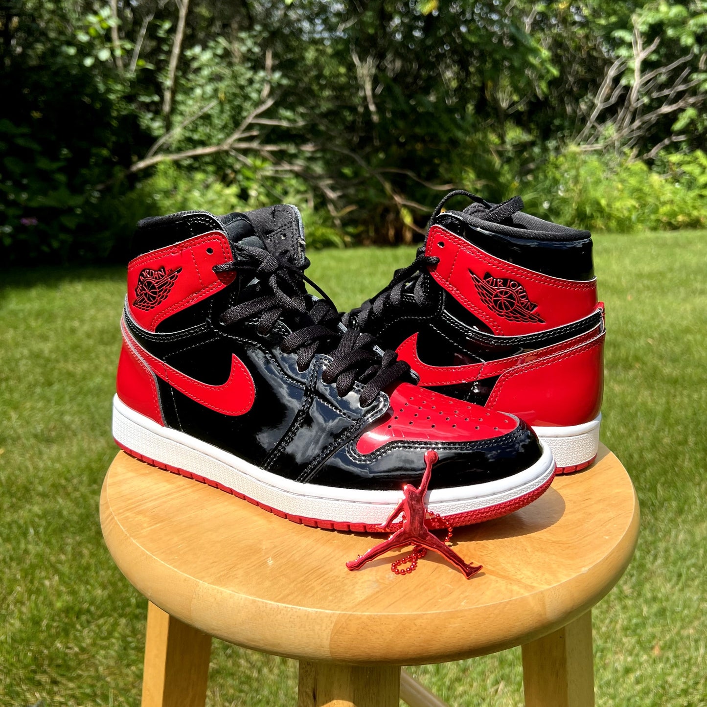 Air Jordan 1 Retro High OG Patent Bred Men's Shoes - Size 9