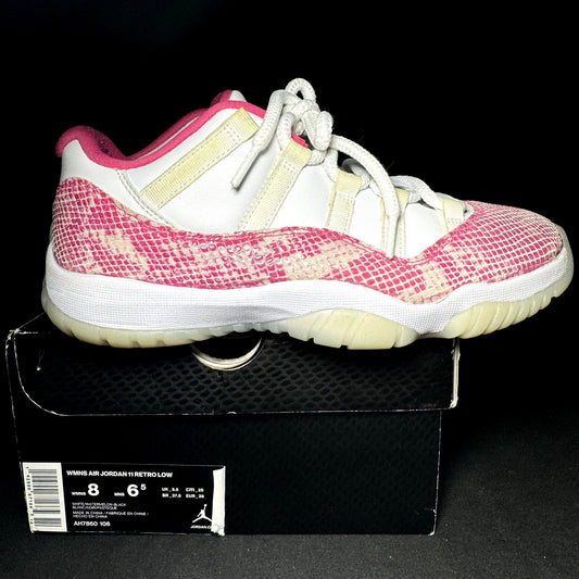 Air Jordan 11 Retro Low Pink Snakeskin 2019 Women's Shoes - Size 8