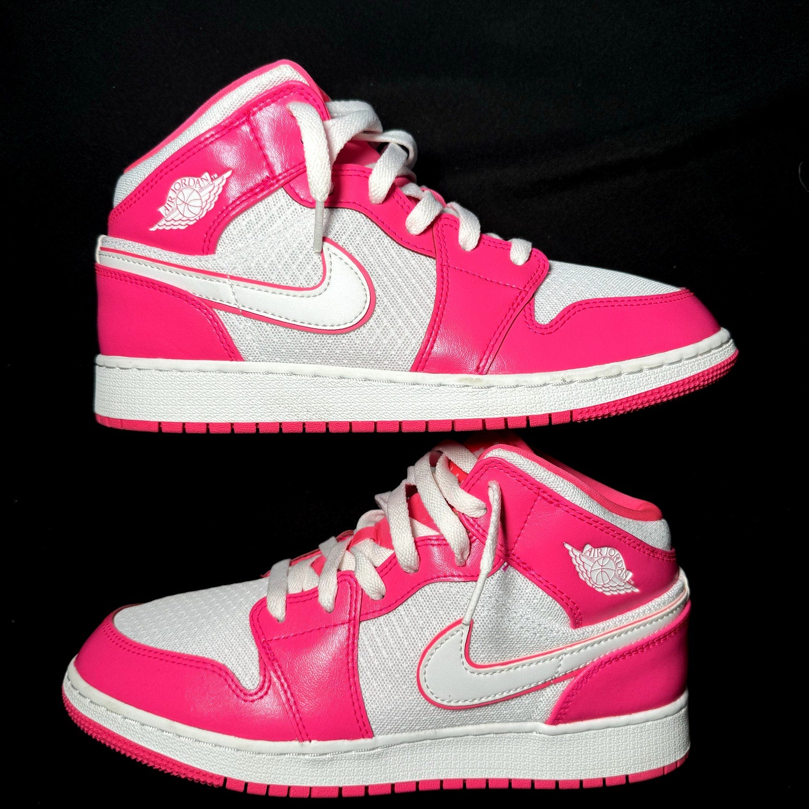 Air Jordan 1 Mid GS Hyper Pink Kids Shoes - Size 7