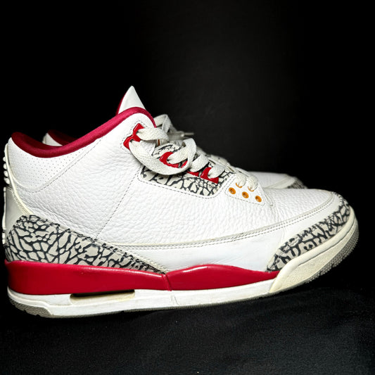 Air Jordan 3 Retro Cardinal Red Men's Shoes - Size 10.5