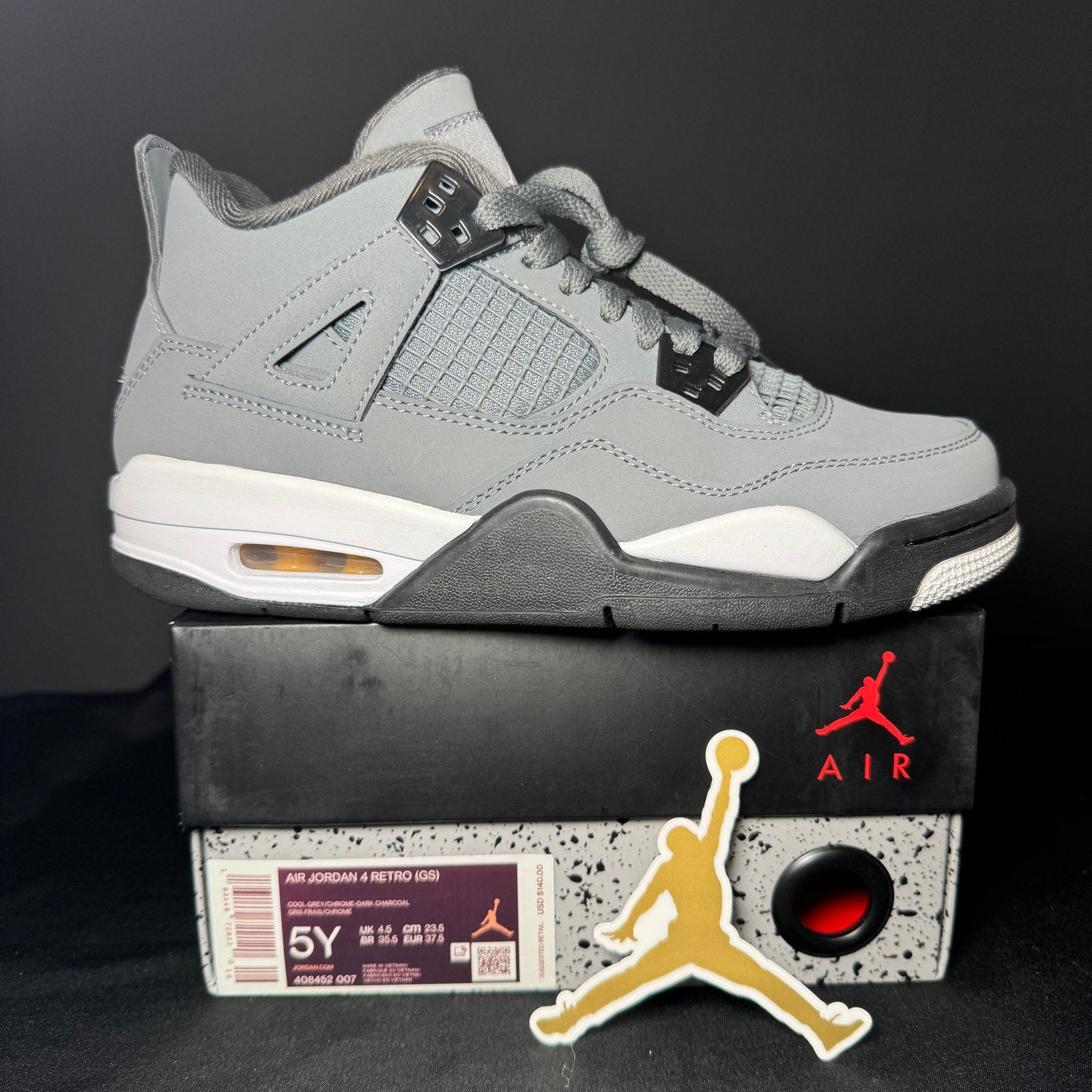 Air Jordan 4 Retro GS Cool Grey 2019 Kids Shoes - Size 5