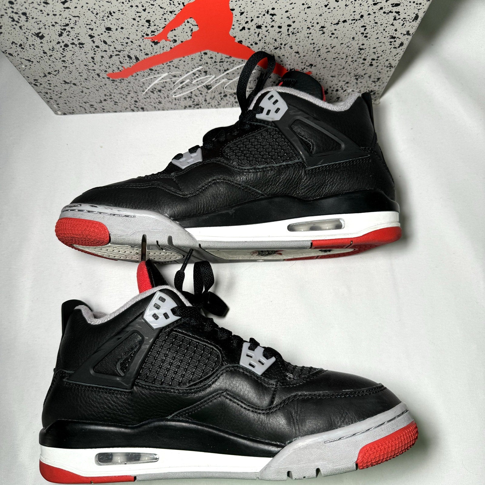 Air Jordan 4 Retro GS Bred Reimagined Kids Shoes - Size 7