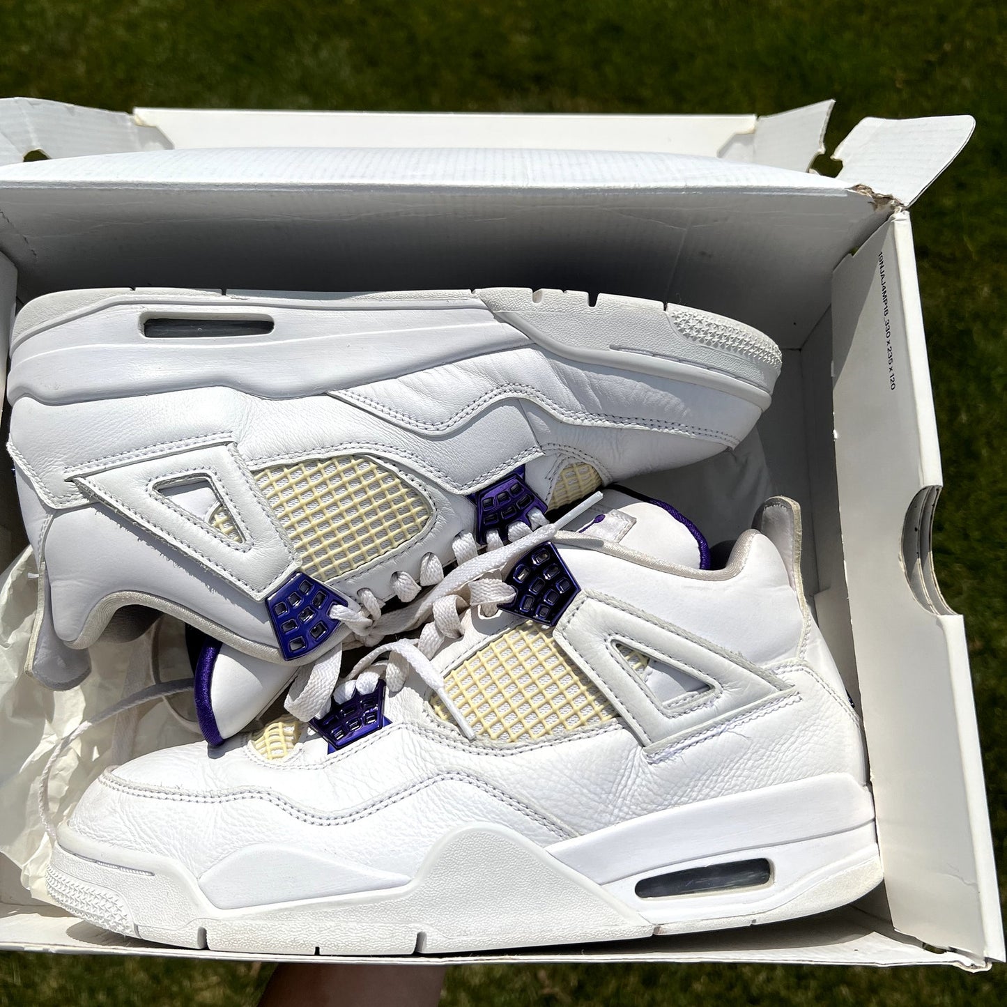 Air Jordan 4 Retro Purple Metallic Men's Shoes - Size 9