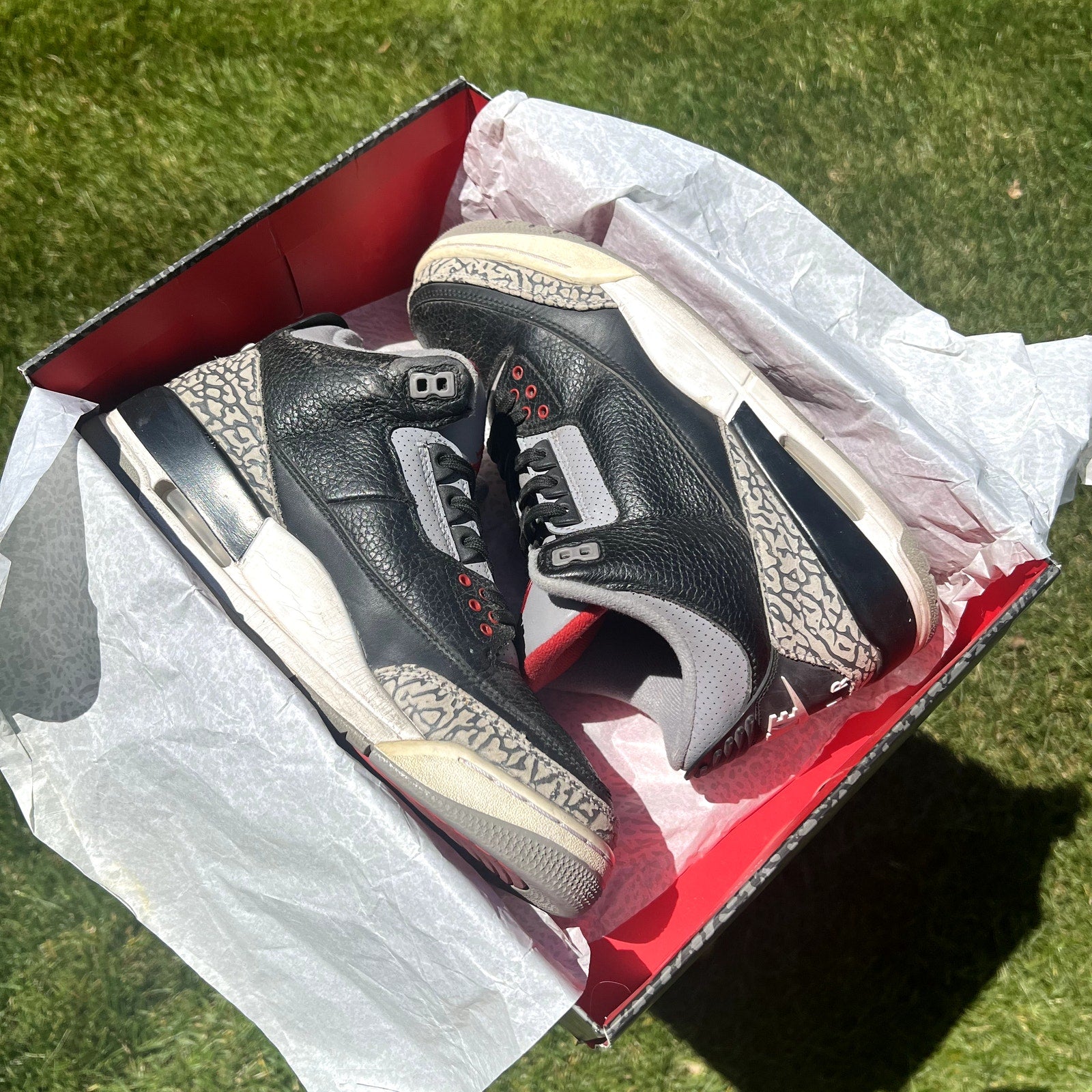 Air Jordan 3 Retro OG Black Cement 2018 Men's Shoes - Size 9.5