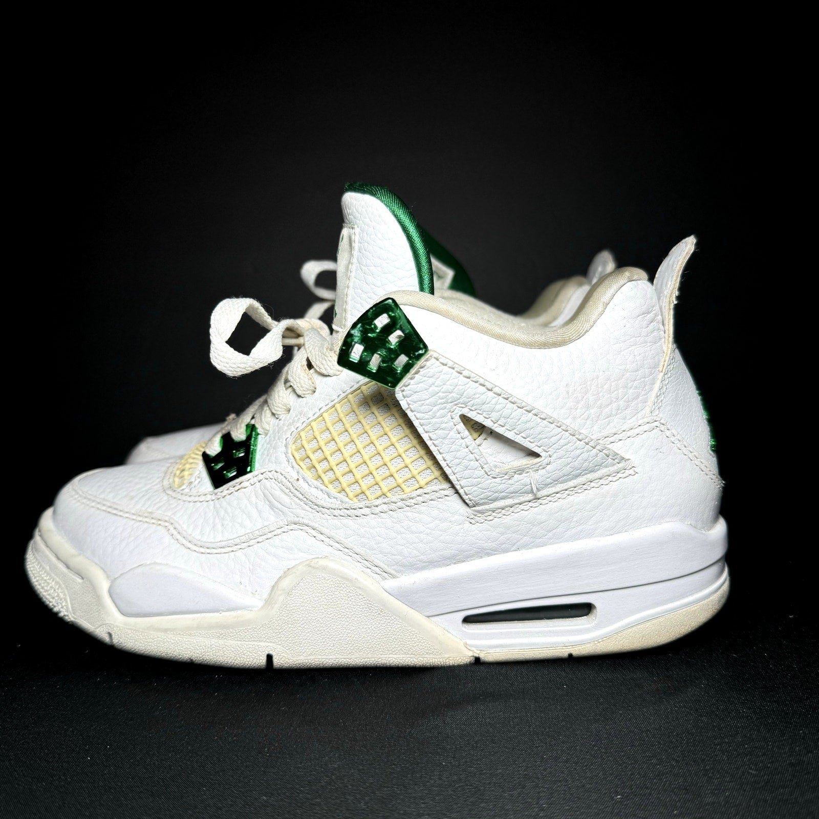 Air Jordan 4 Retro GS Green Metallic Kids Shoes - Size 5.5