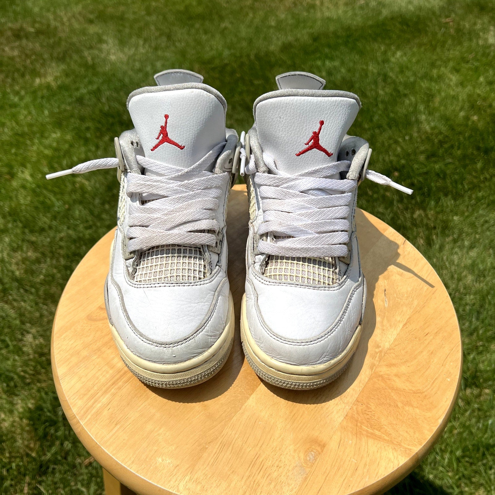 Air Jordan 4 Retro GS White Oreo Kids Shoes - Size 5