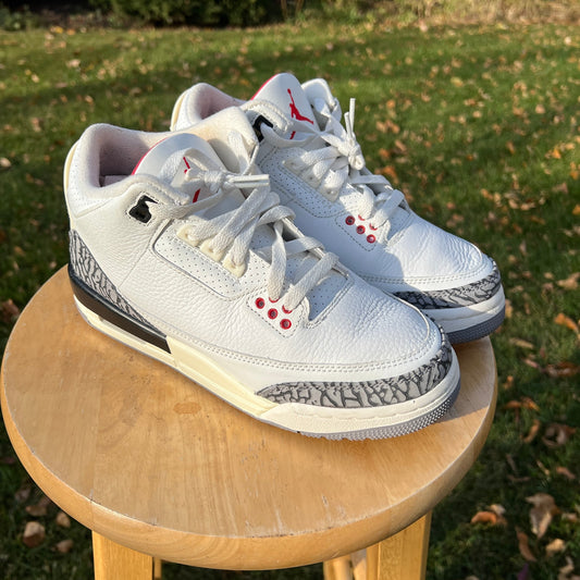 Air Jordan 3 Retro GS White Cement Reimagined Kids Shoes - Size 6.5