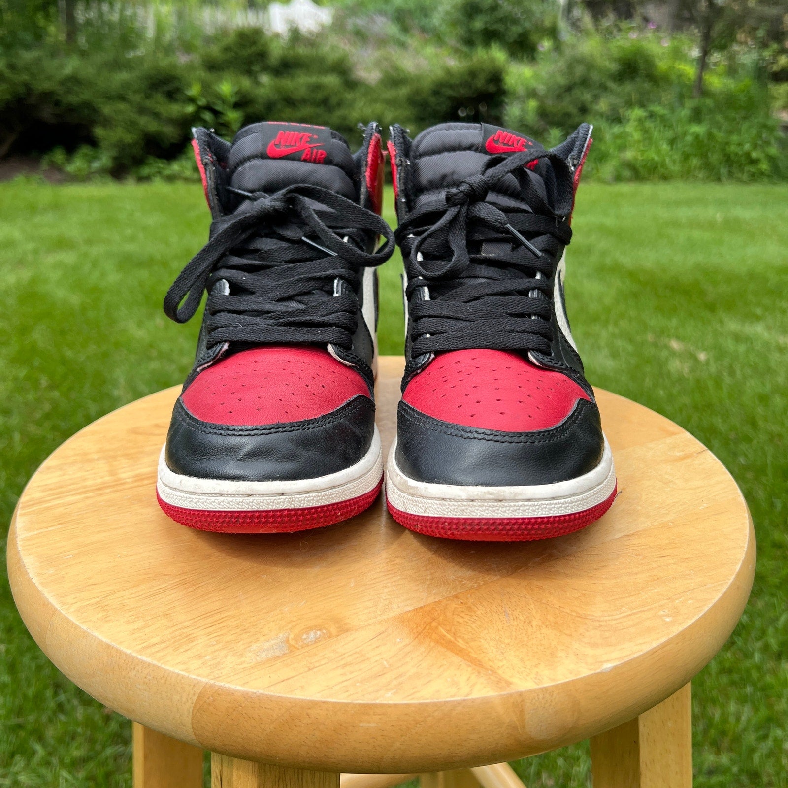 Air Jordan 1 Retro High OG BG Bred Toe Kids Shoes - Size 7