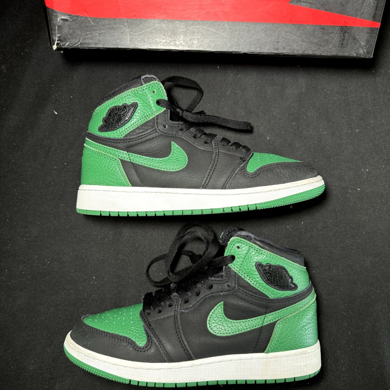 Air Jordan 1 Retro High OG GS Pine Green 2.0 2020 Kids Shoes  - Size 5.5