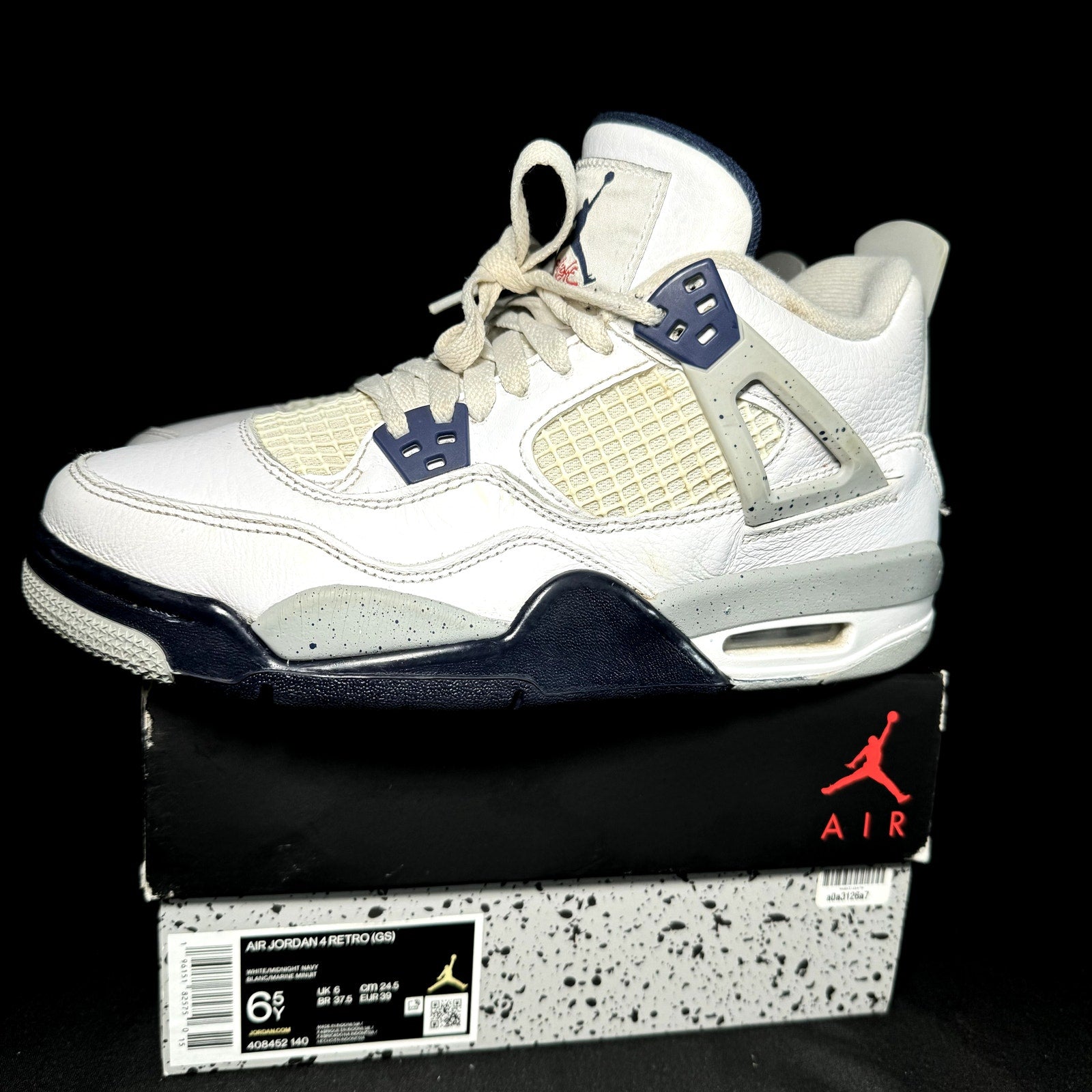 Air Jordan 4 Retro GS Midnight Navy 2022 Kids Shoes  - Size 6.5