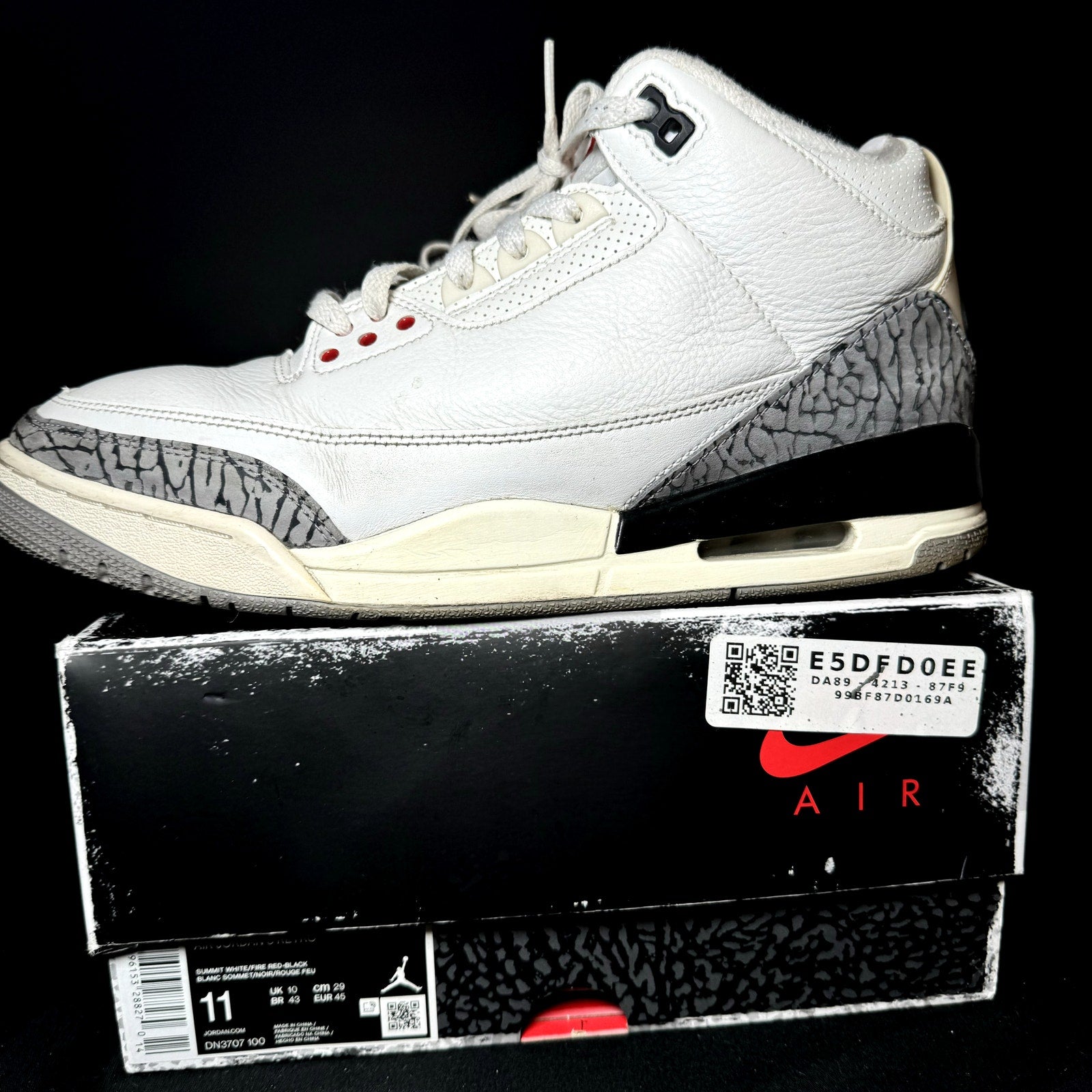 Air Jordan 3 Retro White Cement Reimagined Men's Shoes - Size 11