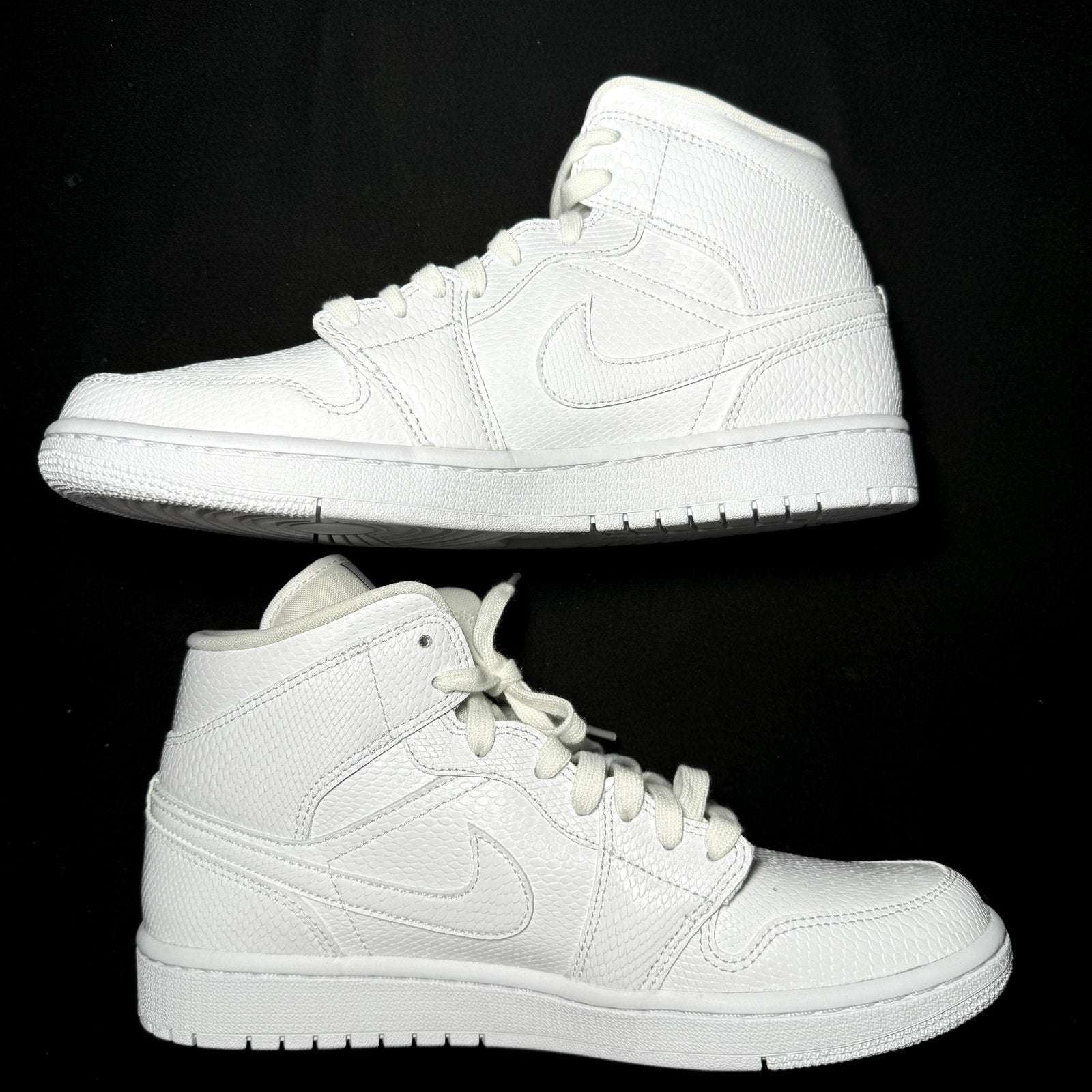 Air Jordan 1 Mid White Snakeskin 2020 Women's Shoes - Size 10