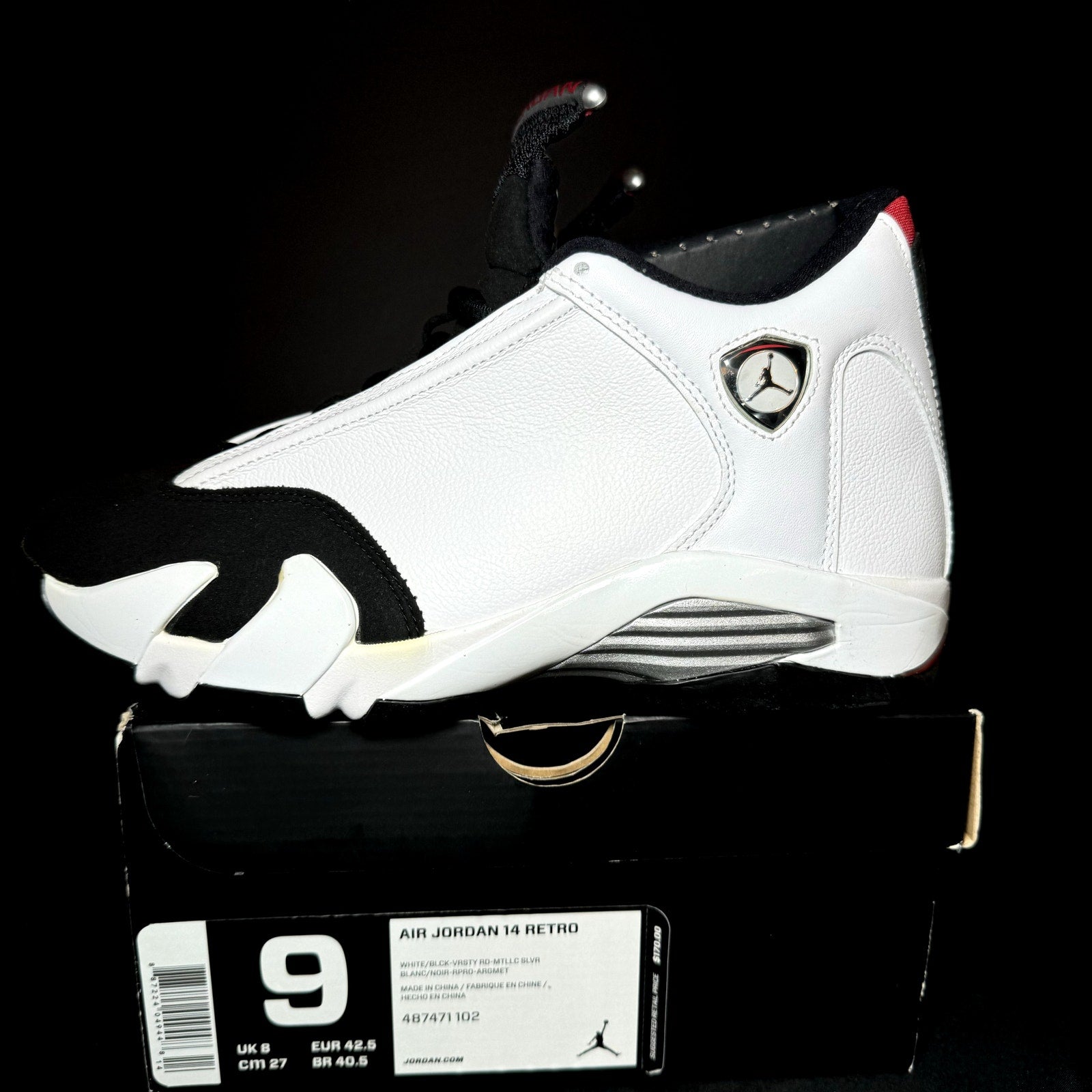 Air Jordan 14 Retro Black Toe 2014 Men's Shoes - Size 9