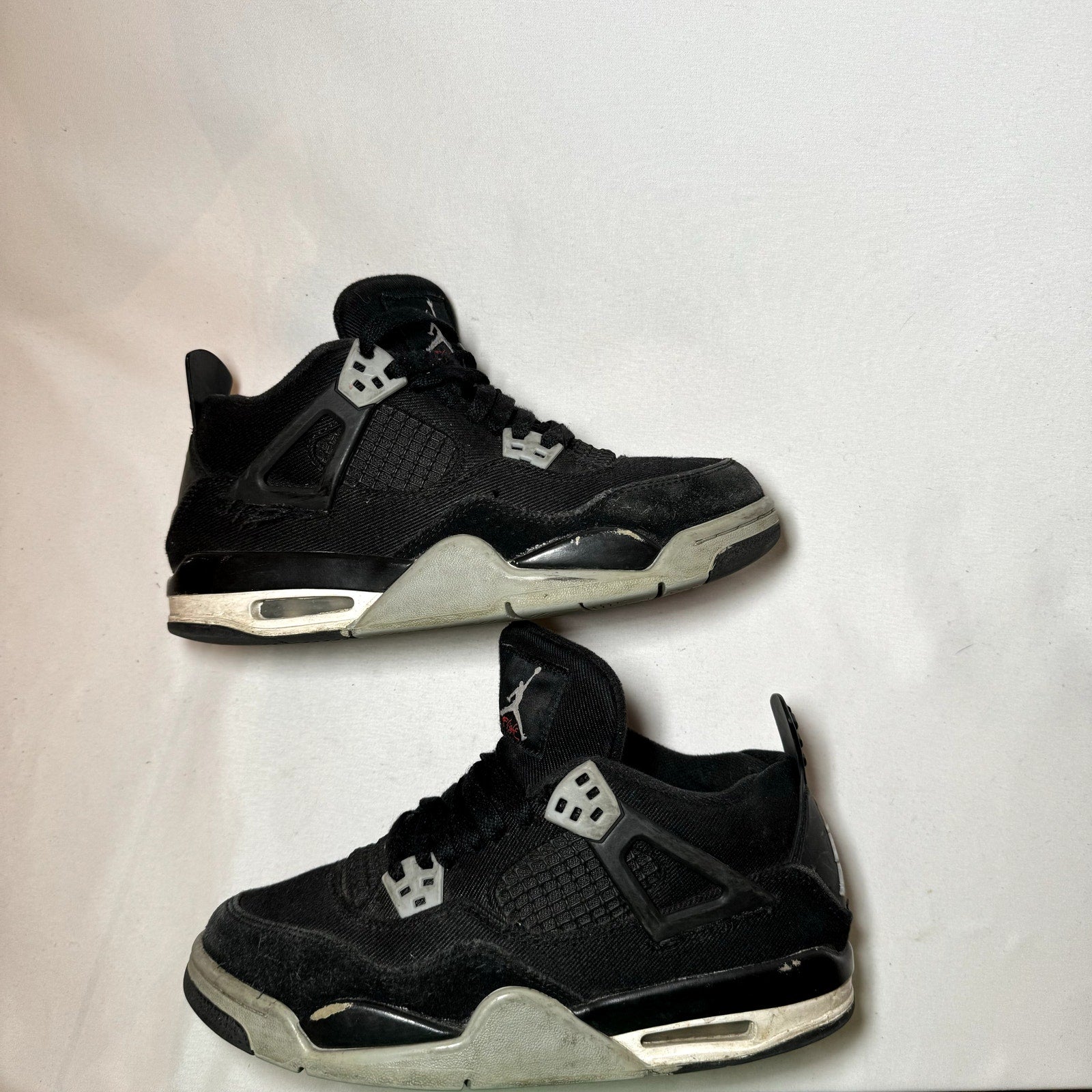 Air Jordan 4 Retro SE GS Black Canvas Kids Shoes - Size 5.5