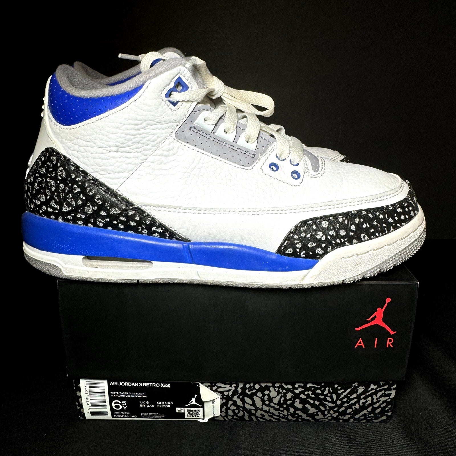 Air Jordan 3 Retro GS Racer Blue Kids Shoes - Size 6.5