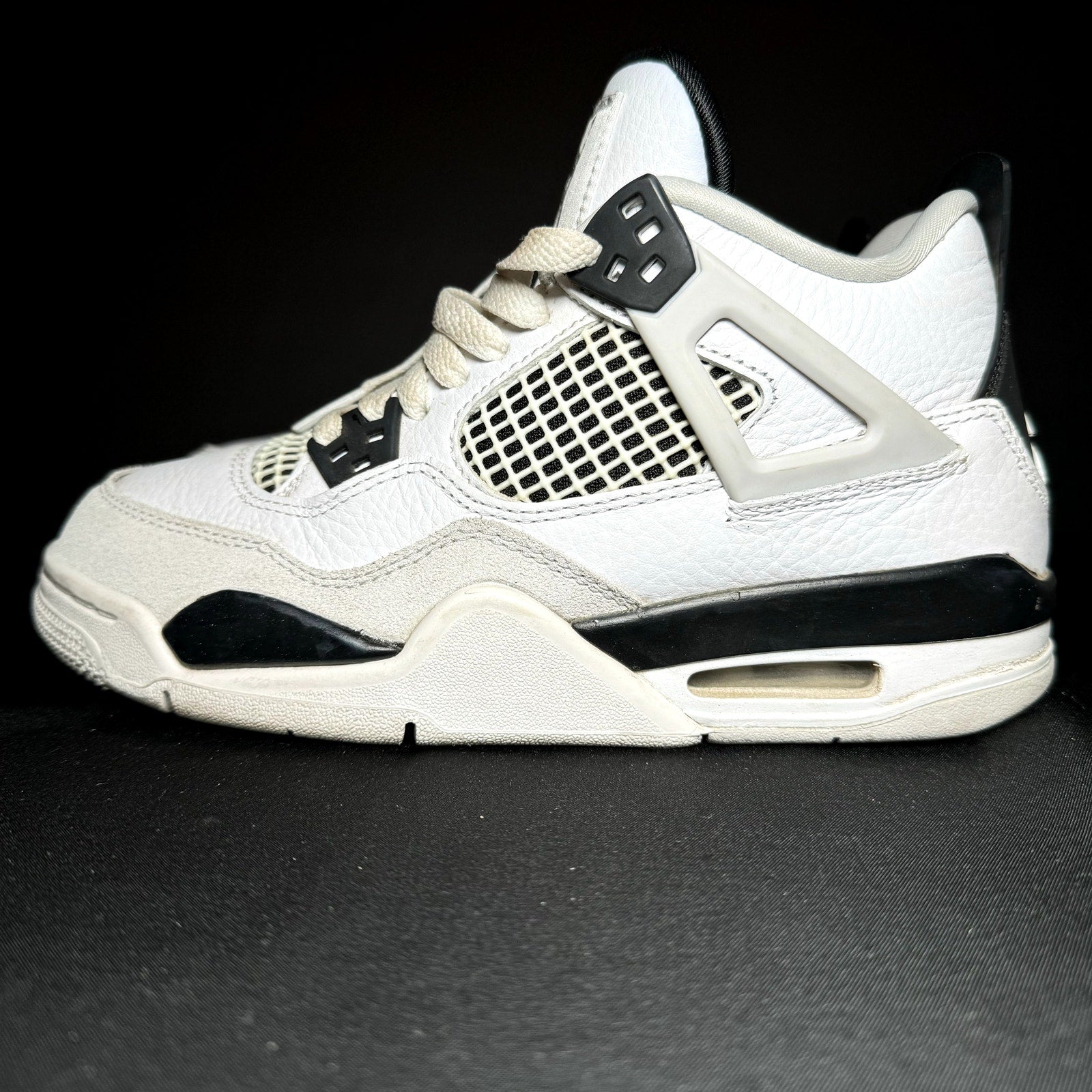 Air Jordan 4 Retro GS Military Black Kids Shoes - Size 4.5