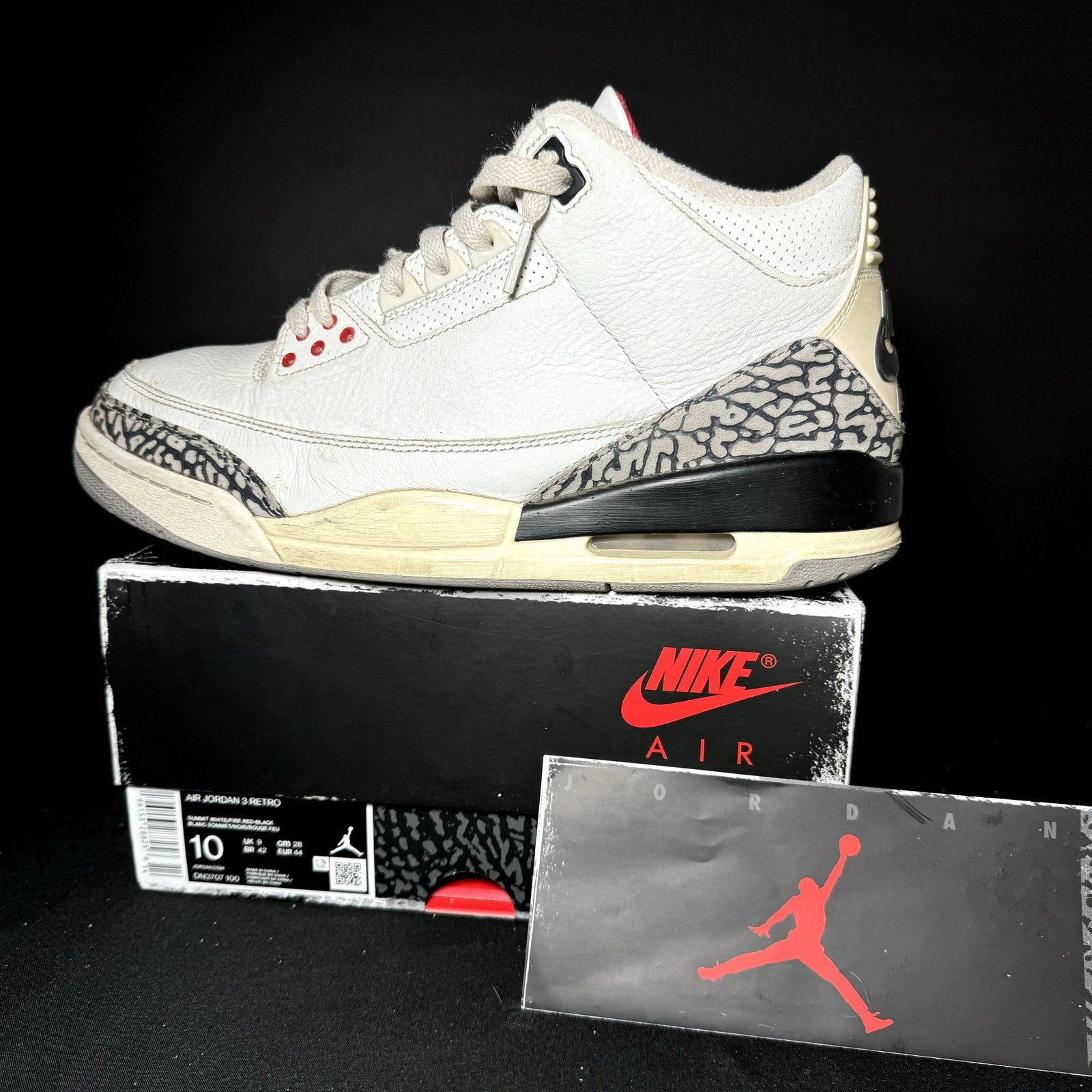 Air Jordan 3 Retro White Cement Reimagined Men's Shoes - Size 10