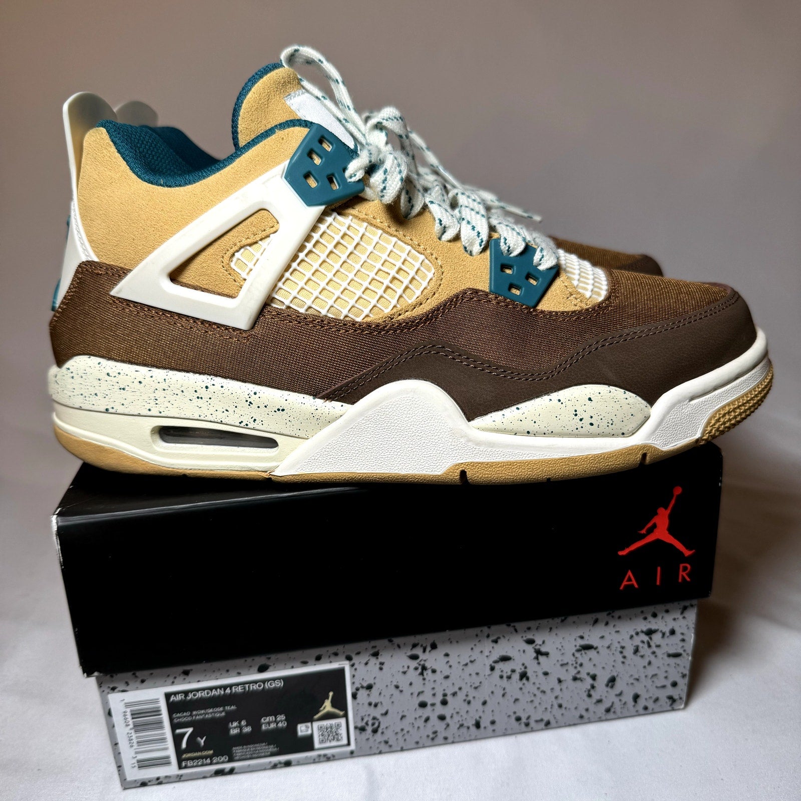 Air Jordan 4 Retro GS Cacao Wow Kids Shoes - Size 7