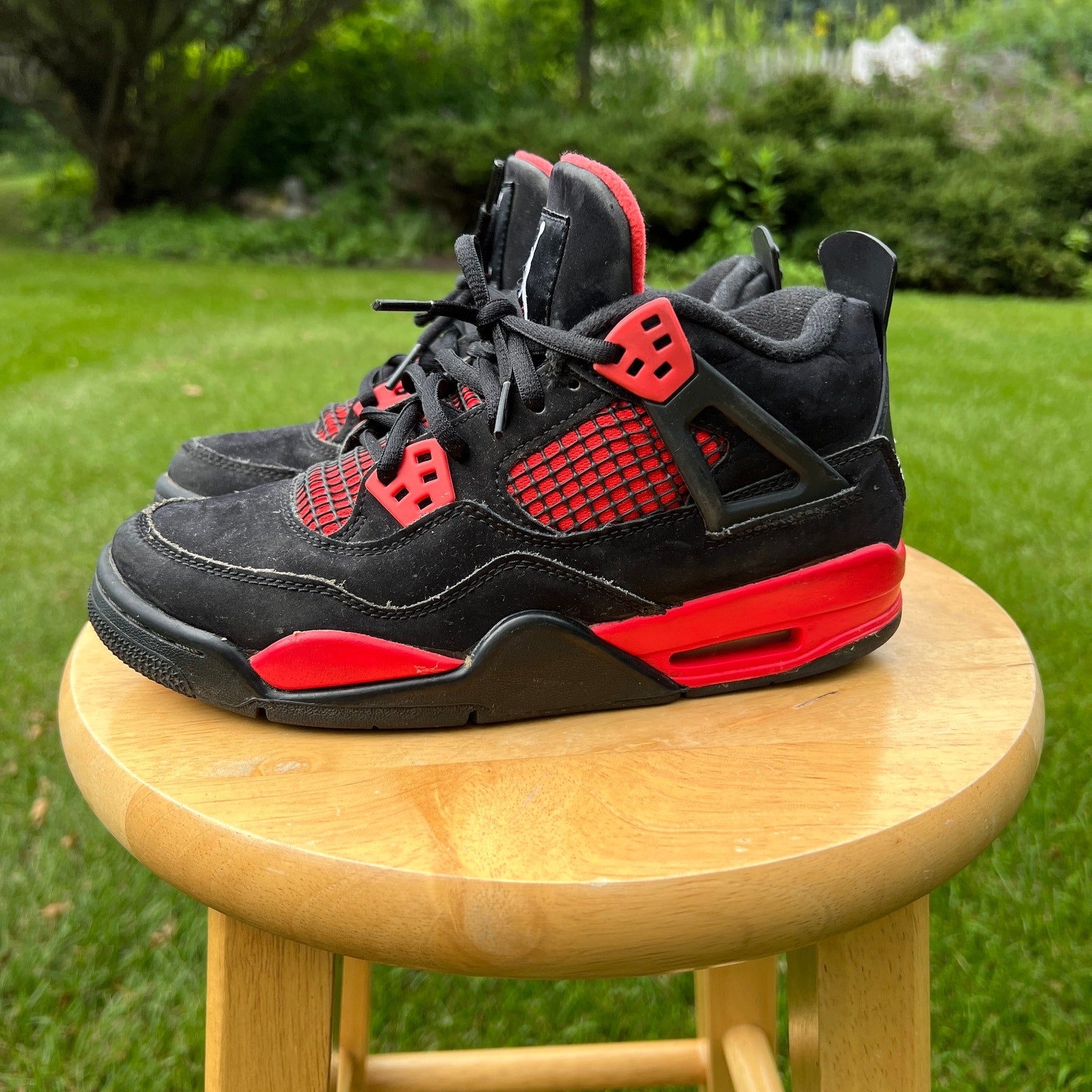 Air Jordan 4 Retro GS Red Thunder Kids Shoes - Size 5