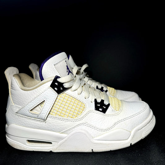 Air Jordan 4 Retro GS Purple Metallic Kids Shoes - Size 5