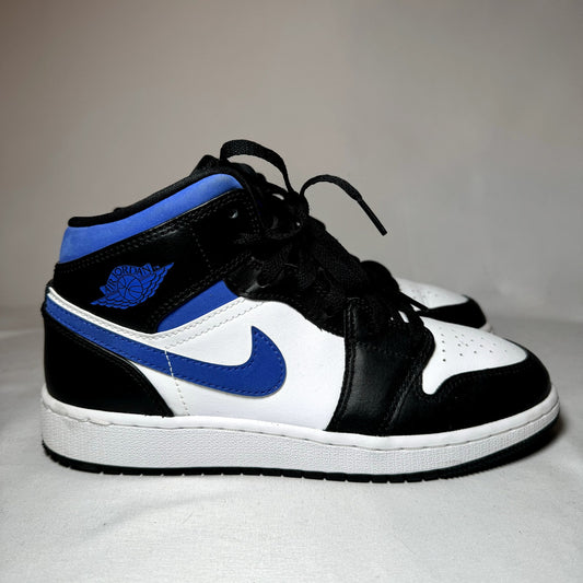 Air Jordan 1 Mid GS Racer Blue Kids Shoes - Size 5