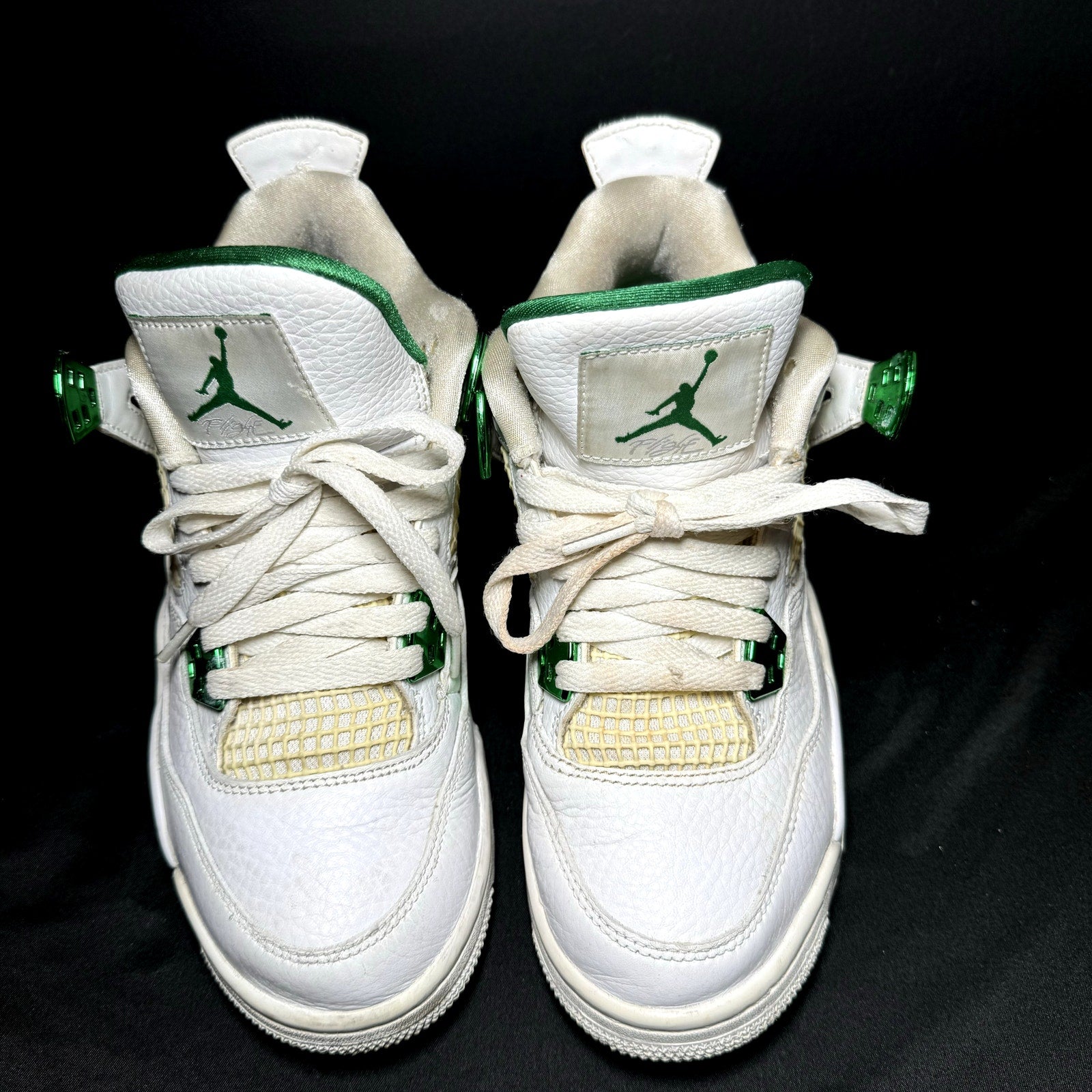 Air Jordan 4 Retro GS Green Metallic Kids Shoes - Size 5.5