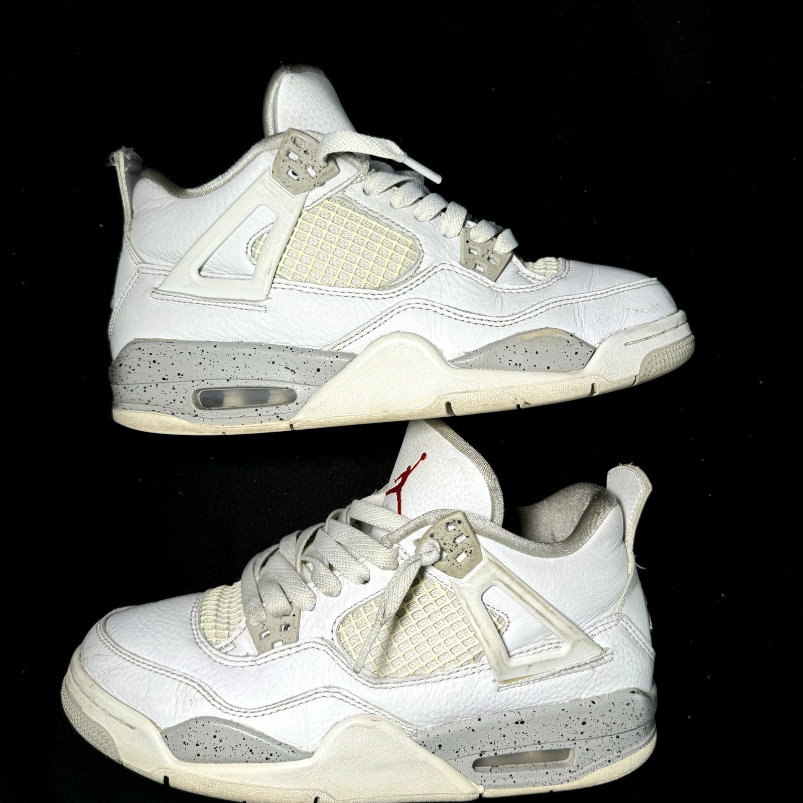 Air Jordan 4 Retro GS White Oreo Kids Shoes - Size 6.5