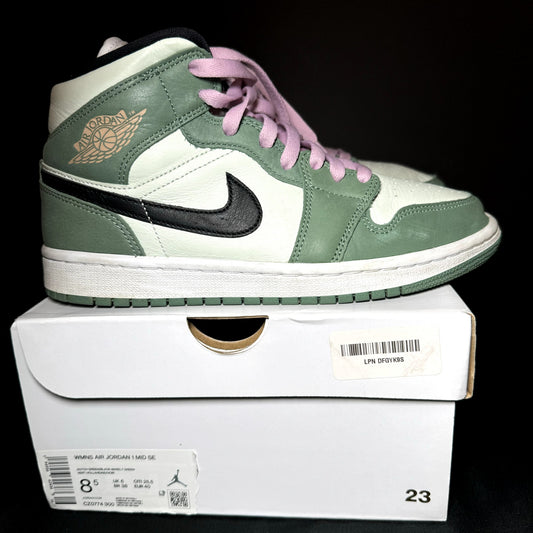 Air Jordan 1 Mid SE Dutch Green Women's Shoes - Size 8.5