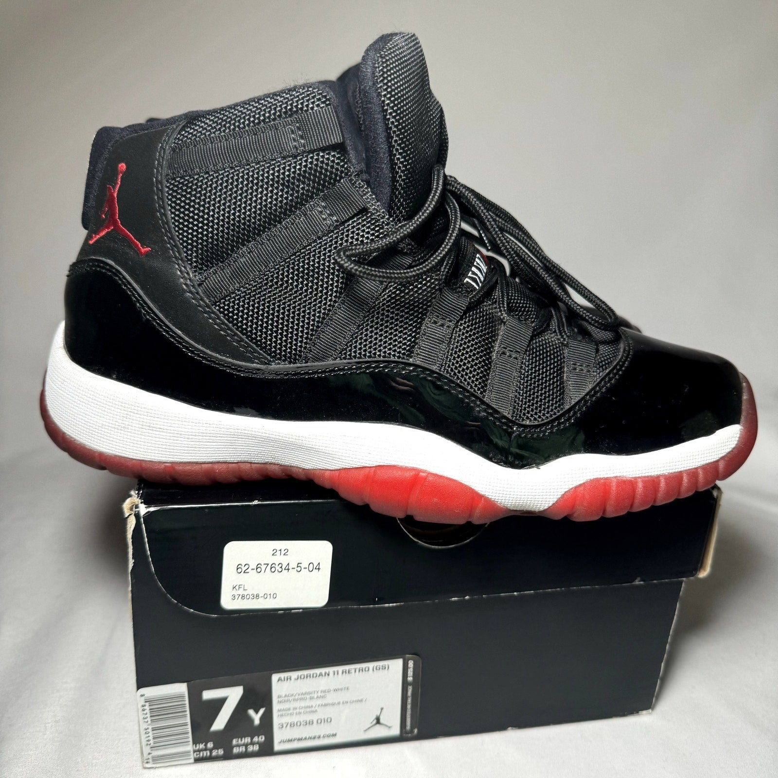 Air Jordan 11 Retro GS Bred 2012 Kids Shoes - Size 7