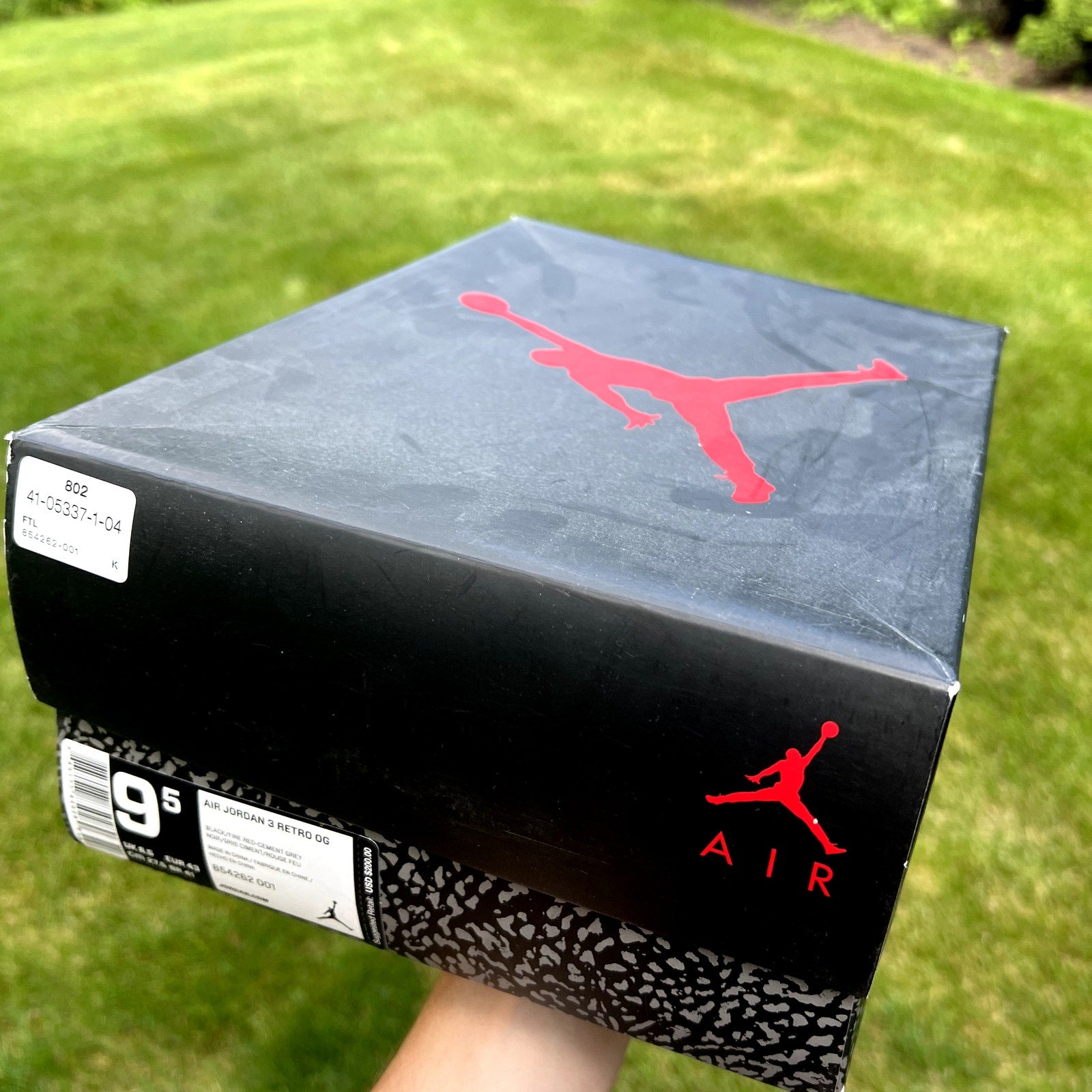 Air Jordan 3 Retro OG Black Cement 2018 Men's Shoes - Size 9.5