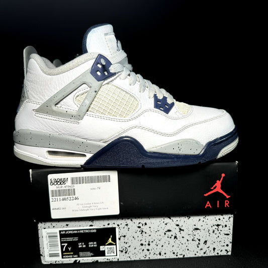 Air Jordan 4 Retro GS Midnight Navy 2022 Men's Shoes  - Size 7