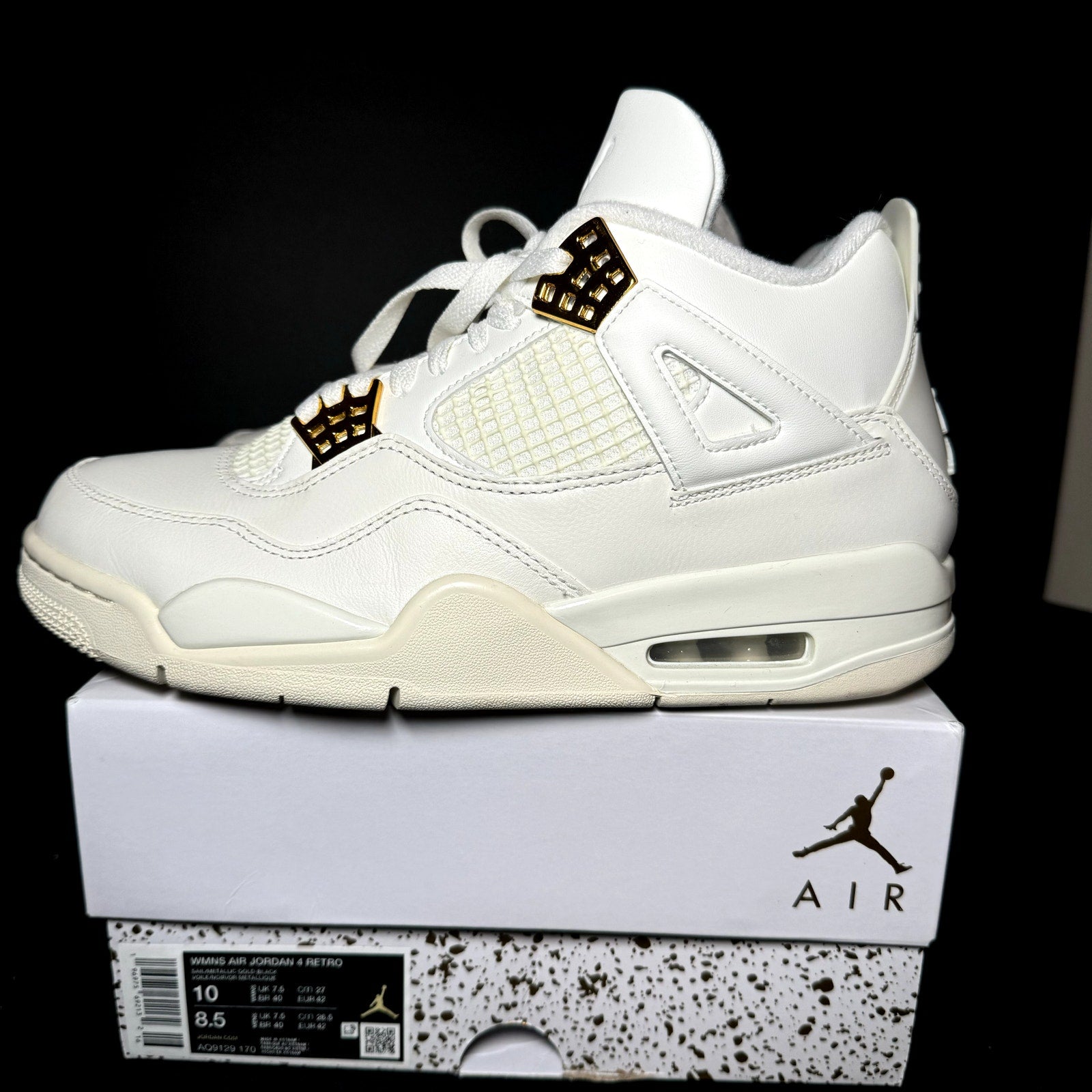 Air Jordan 4 Retro Metallic Gold Women's Shoes - Size 10