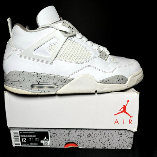 Air Jordan 4 Retro White Oreo Men's Shoes - Size 12