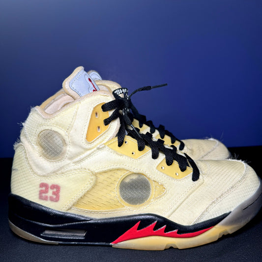 Off-White x Nike Air Jordan 5 SP Sail Men's Shoes - Size 9.5