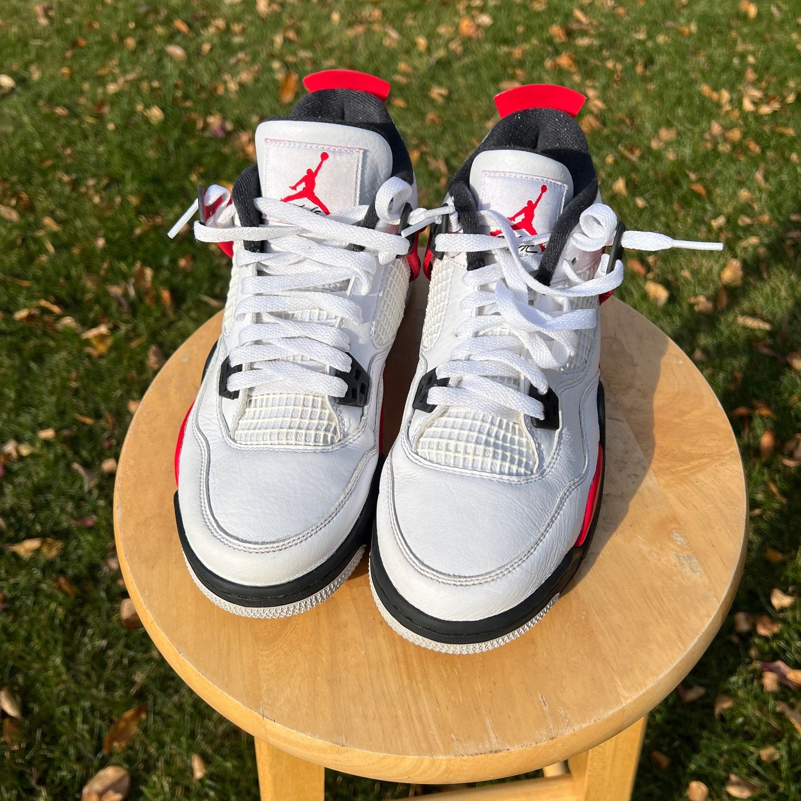 Air Jordan 4 Retro GS Red Cement Kids Shoes - Size 7