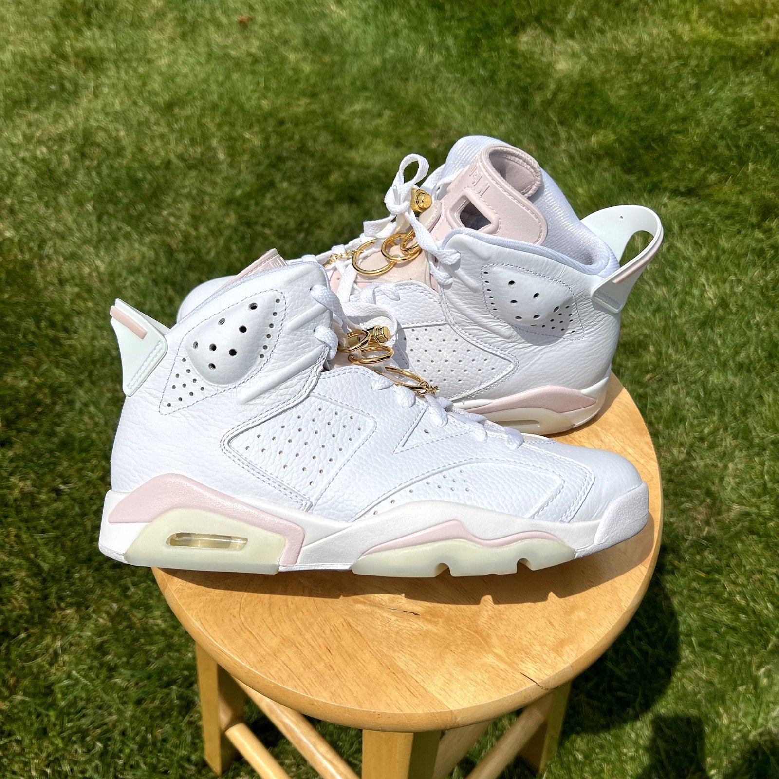 Wmns Air Jordan 6 Retro Gold Hoops Women's Shoes - Size 9.5