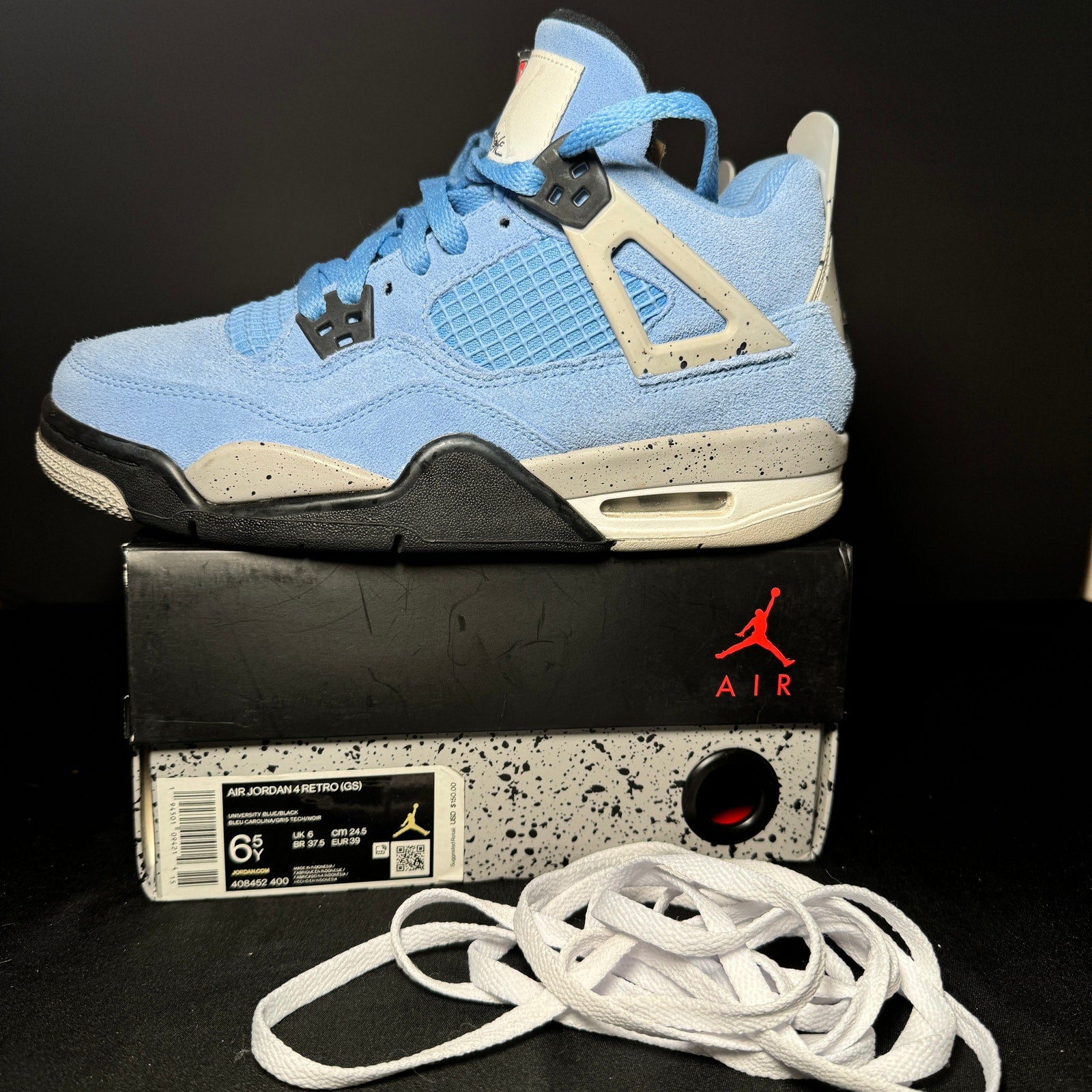 Air Jordan 4 Retro GS University Blue Men's Shoes - Size 6.5