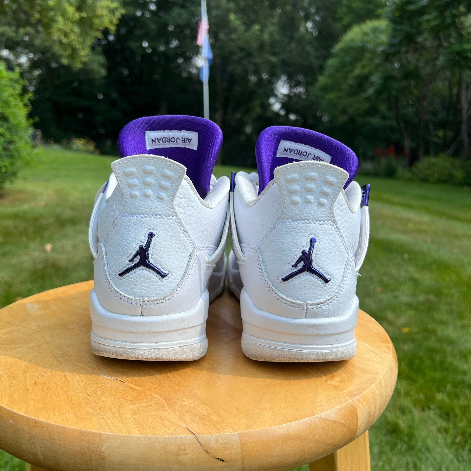 Air Jordan 4 Retro GS Purple Metallic Kids Shoes - Size 6.5