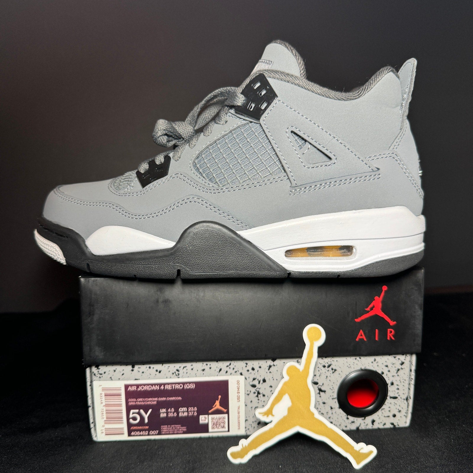 Air Jordan 4 Retro GS Cool Grey 2019 Kids Shoes - Size 5