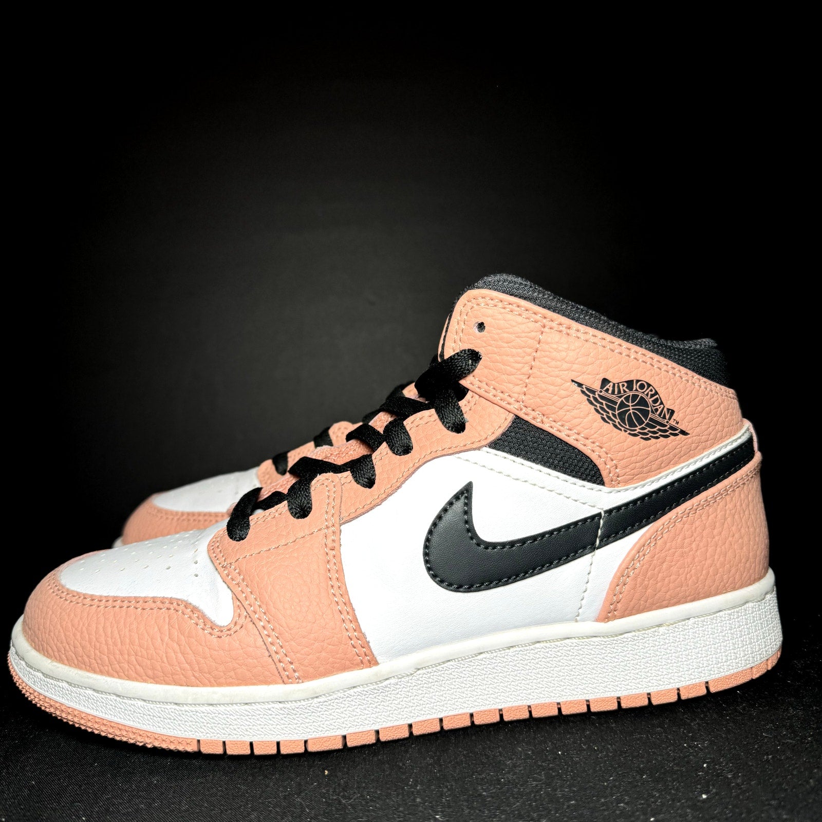 Air Jordan 1 Mid GS Pink Quartz Kids Shoes - Size 6