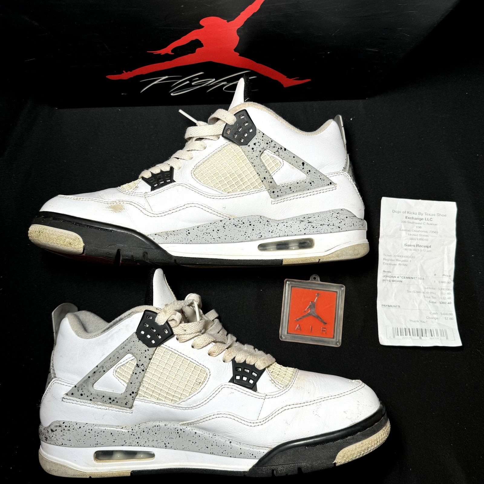 Air Jordan 4 Retro OG White Cement 2016 Men's Shoes - Size 10.5