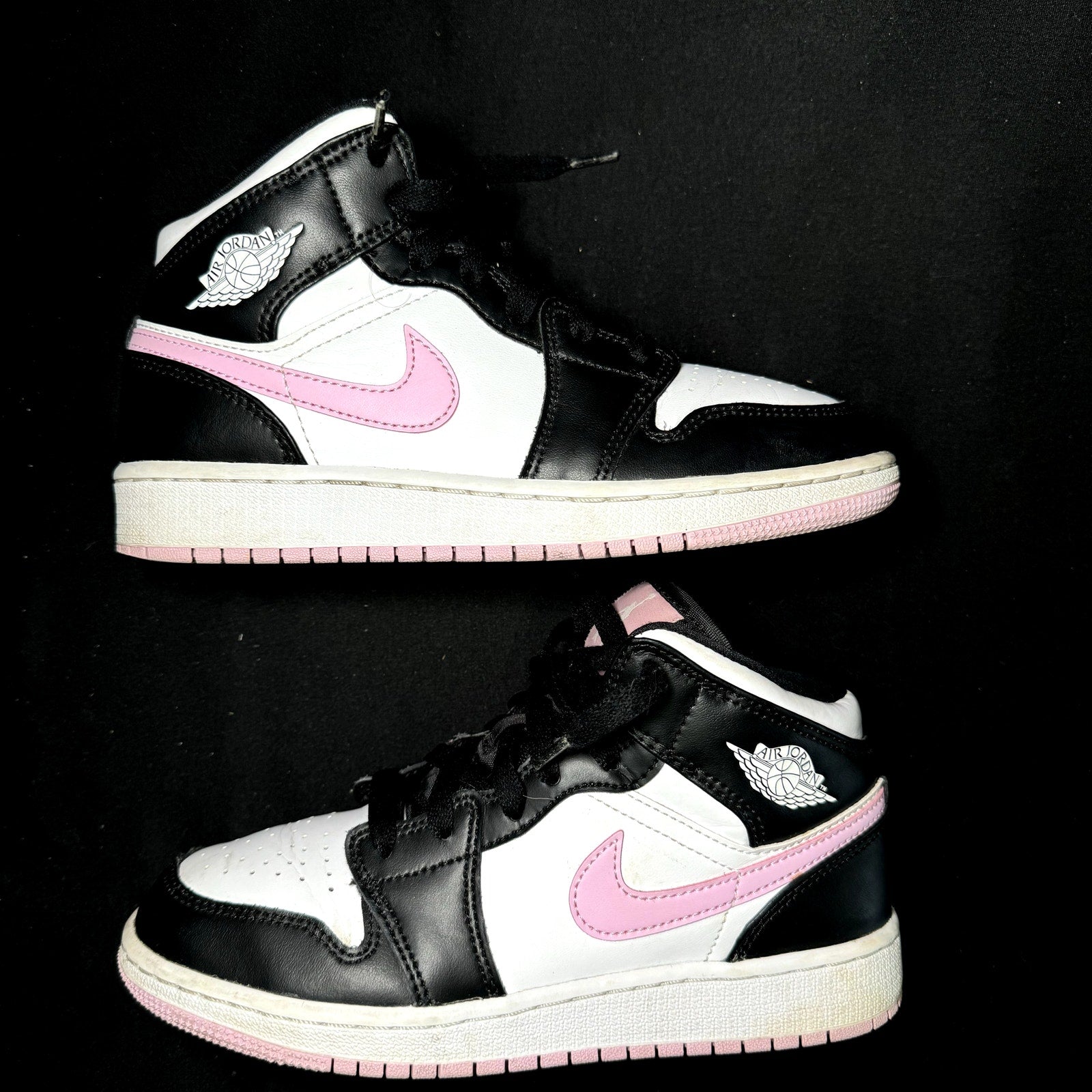 Air Jordan 1 Mid GS White Light Arctic Pink Kids Shoes - Size 4