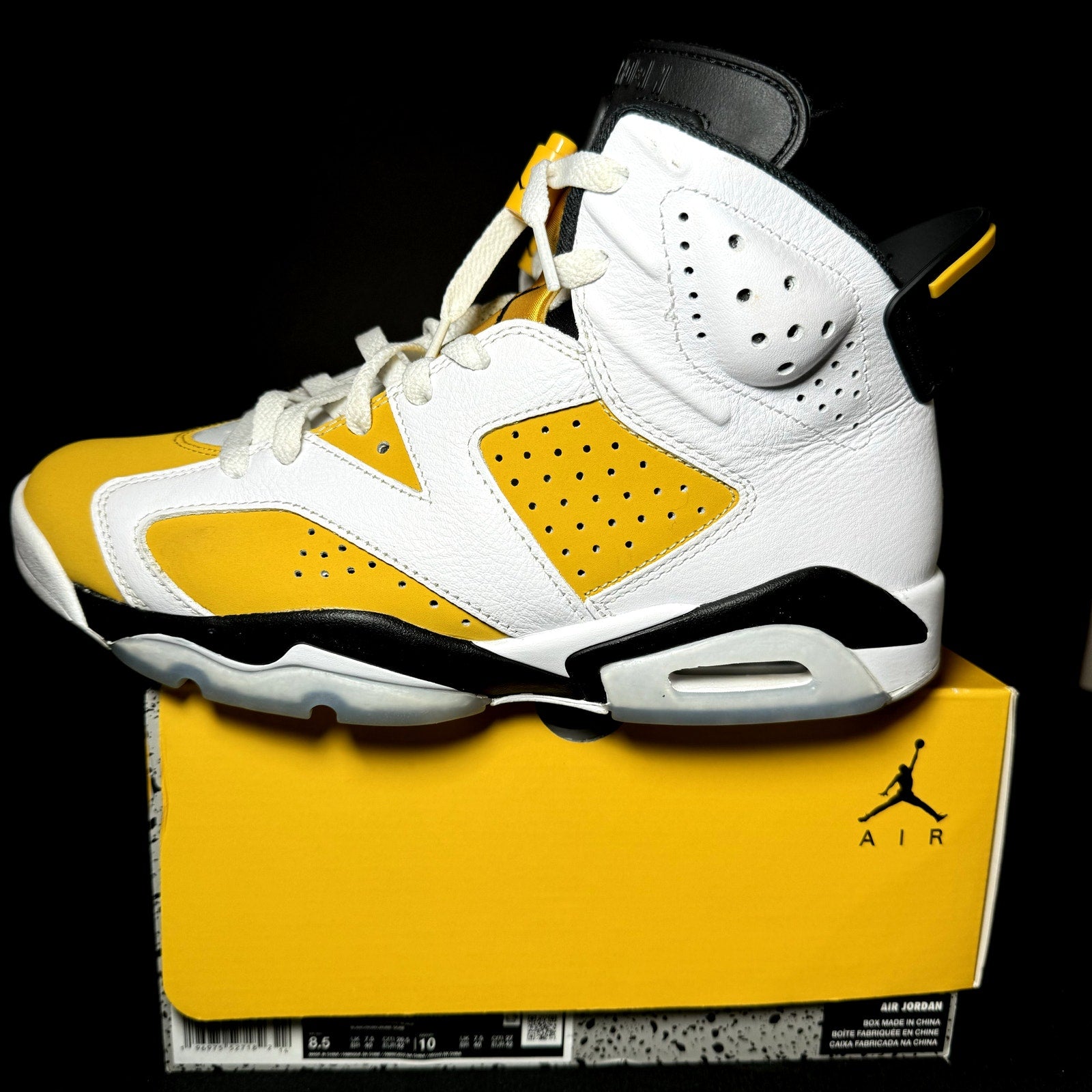 Air Jordan 6 Retro Yellow Ochre Men's Shoes - Size 8.5